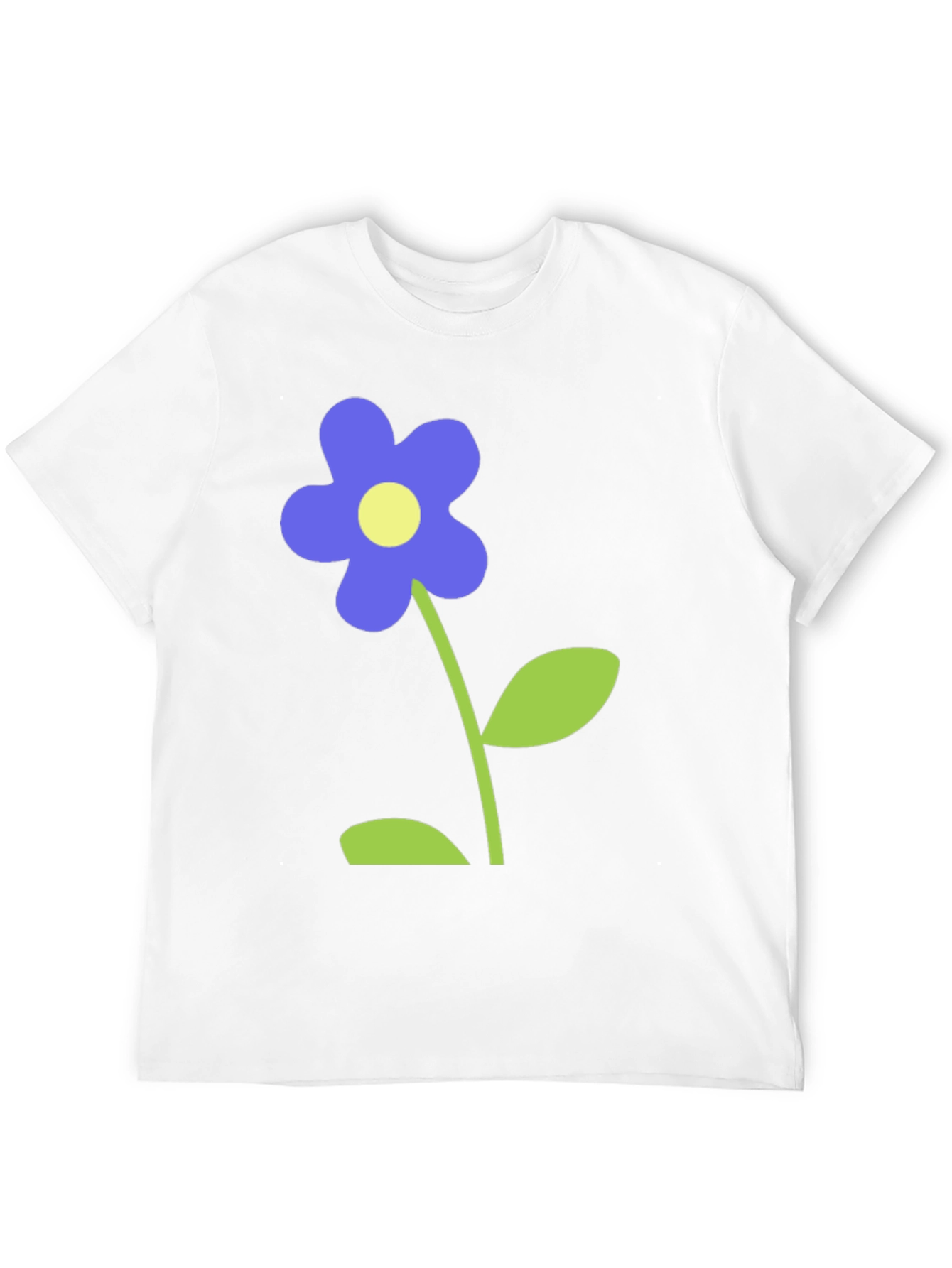Black T-Shirt with Blue Flower Graphic