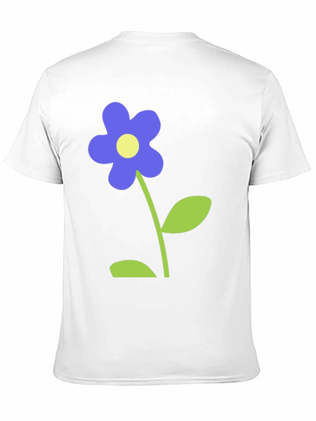 Black T-Shirt with Blue Flower Graphic