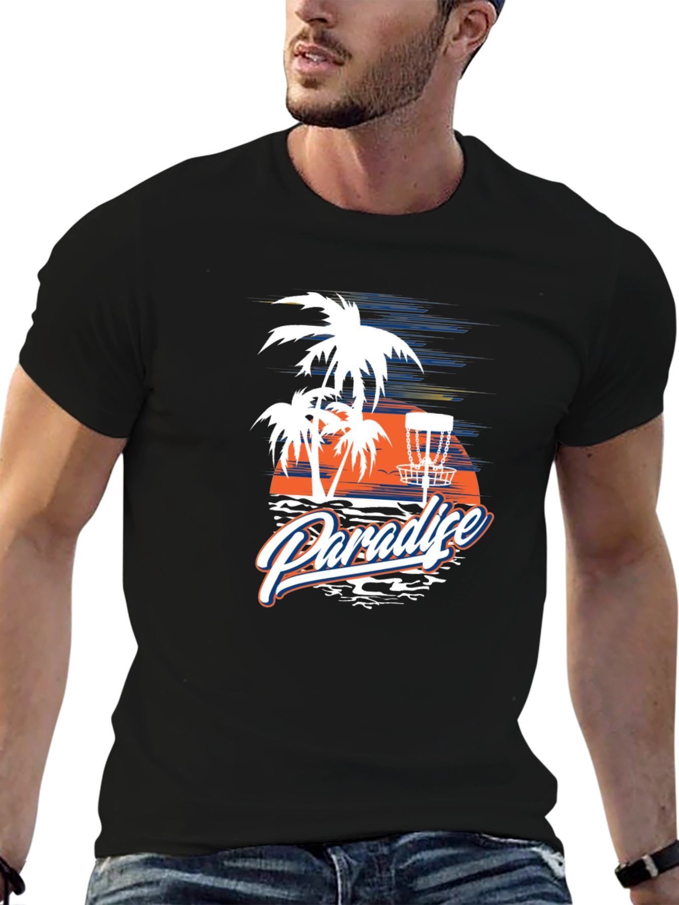Paradise Disc Golf T-Shirt - Tropical Island Design