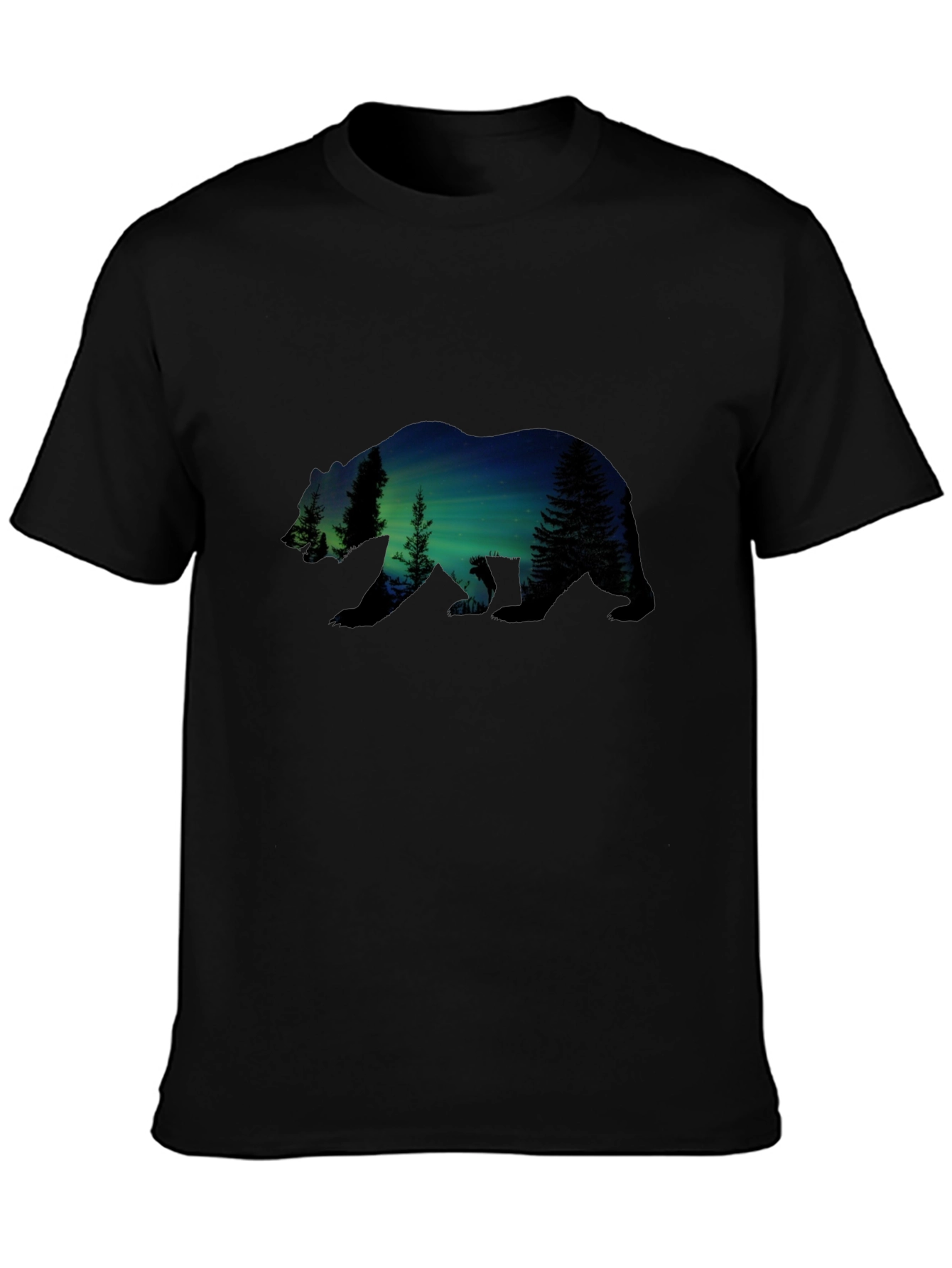 Nature Bear Graphic Tee - Black Cotton Comfort