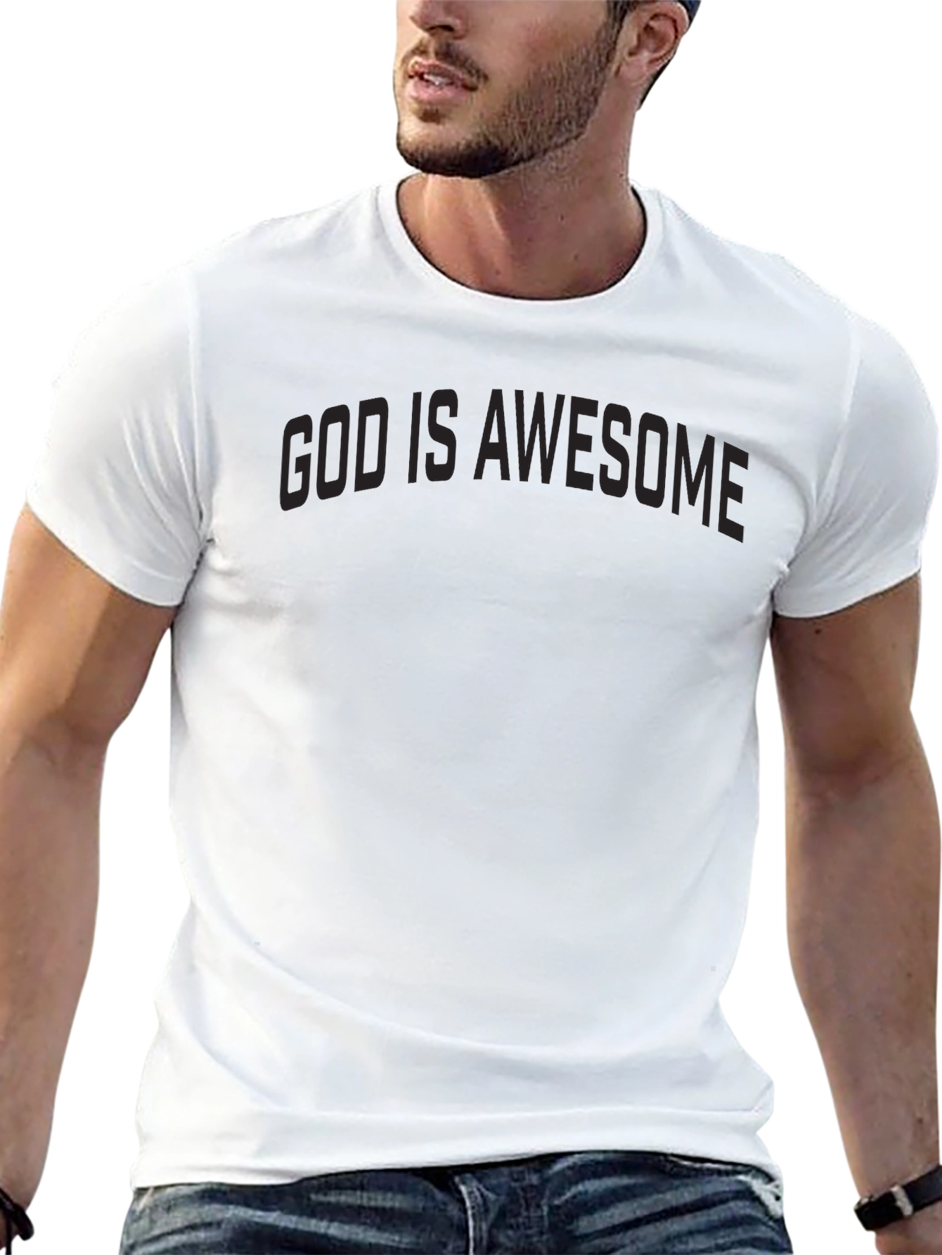God is Awesome Black Tee - Christian Apparel