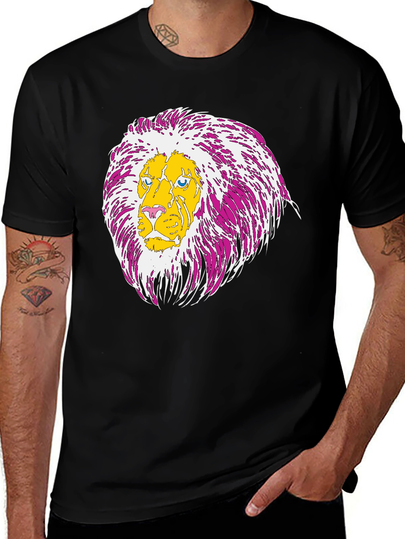 Lion Graphic Print Tee - Casual Style