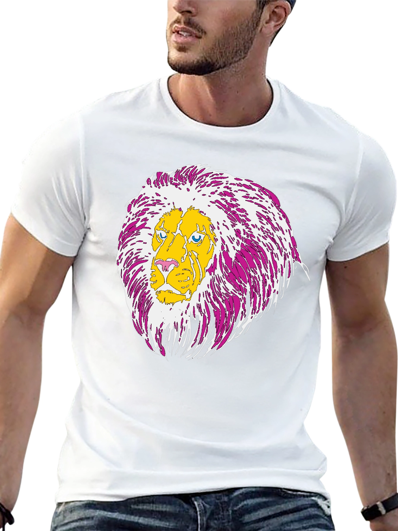 Lion Graphic Print Tee - Casual Style