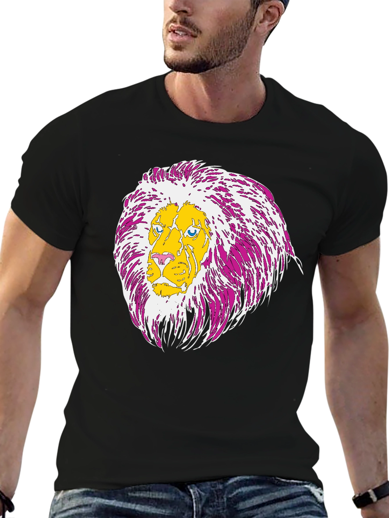 Lion Graphic Print Tee - Casual Style