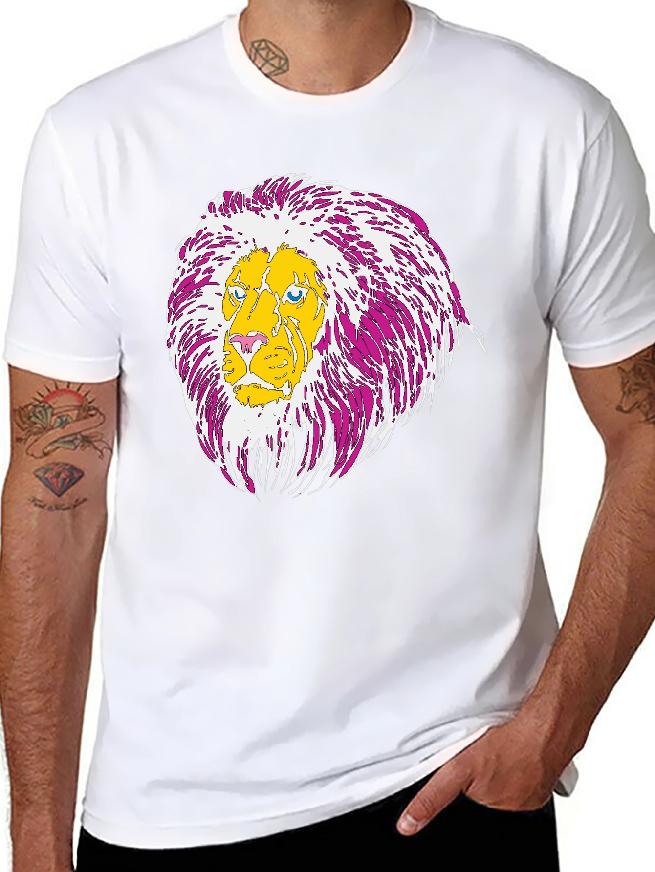 Lion Graphic Print Tee - Casual Style