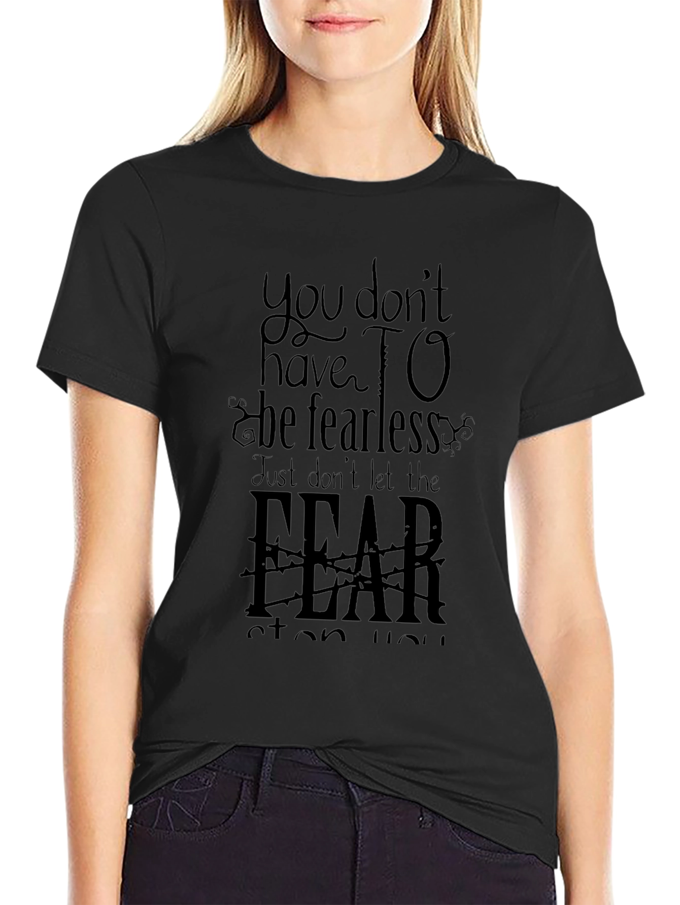 Fearless Graphic Tee - Inspirational Mens Black T-Shirt