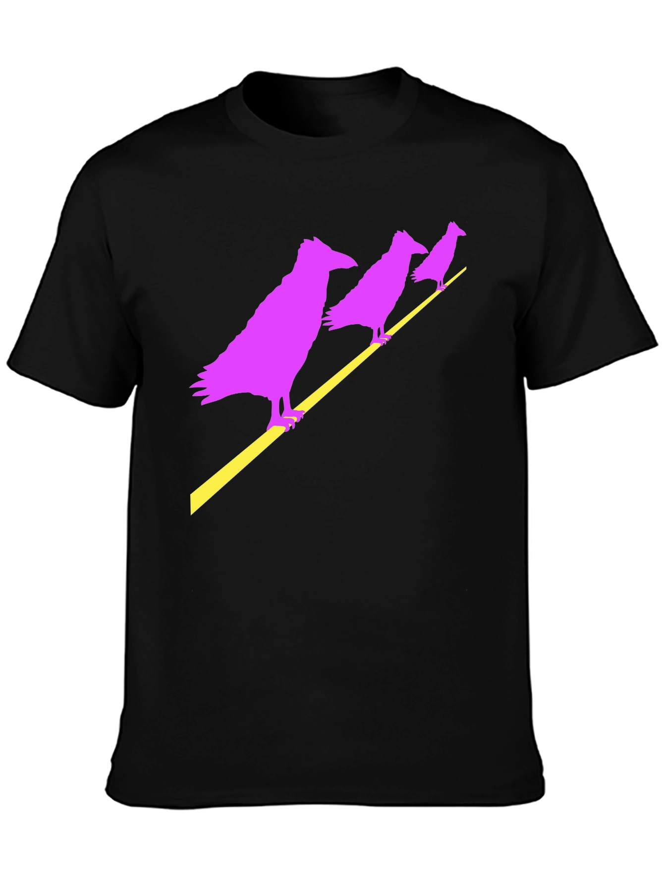 Raven Graphic Tee - Mens Black Crew Neck T-Shirt