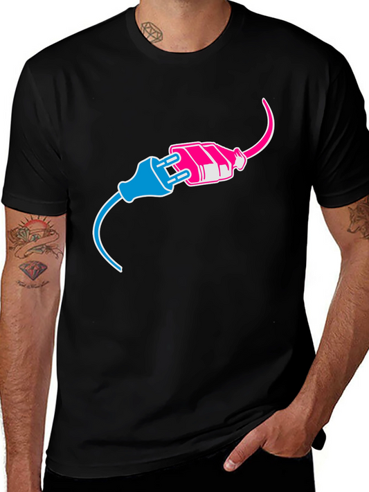 Funny Electrical Plug Bi Pride T-Shirt