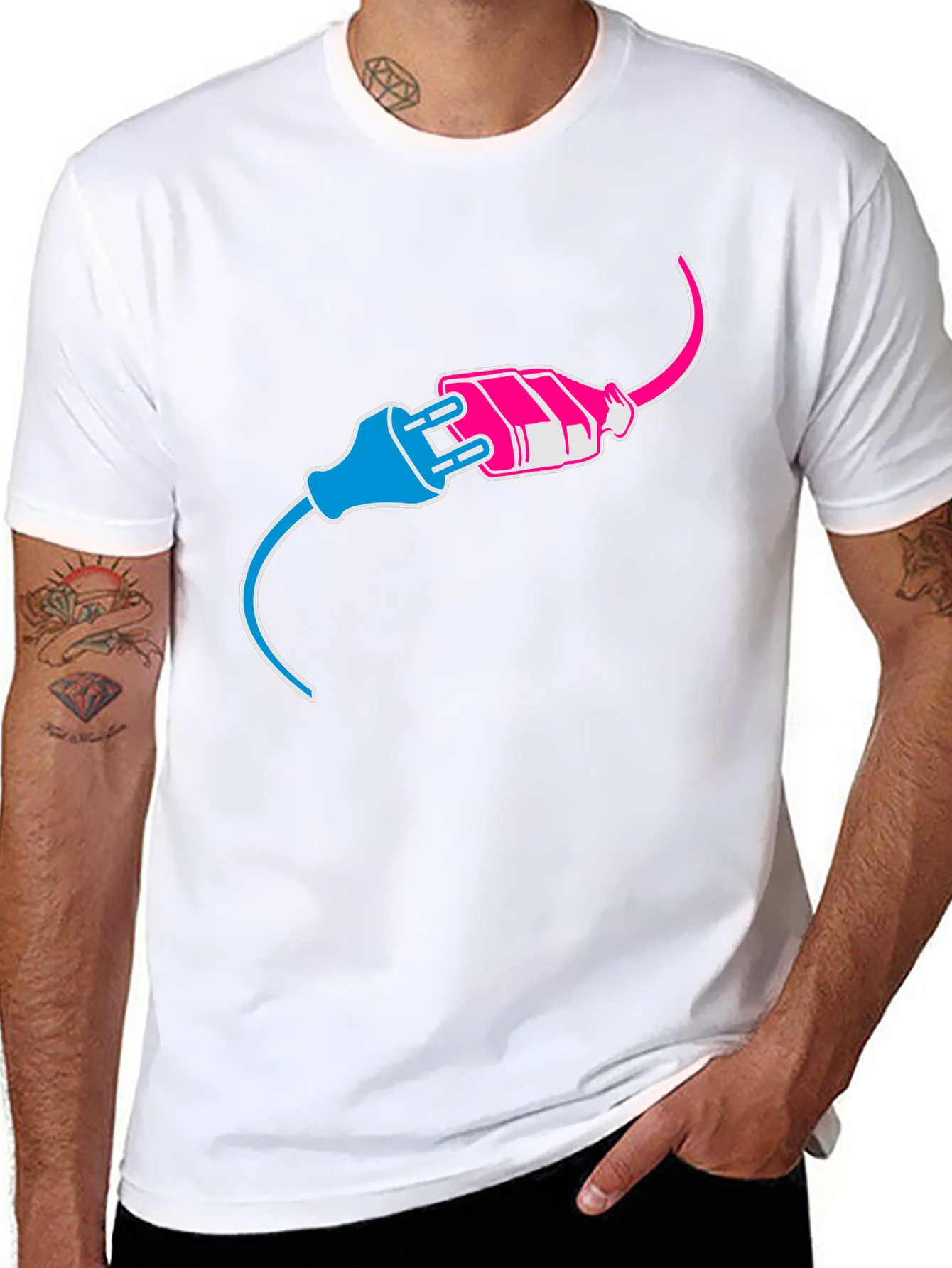 Funny Electrical Plug Bi Pride T-Shirt