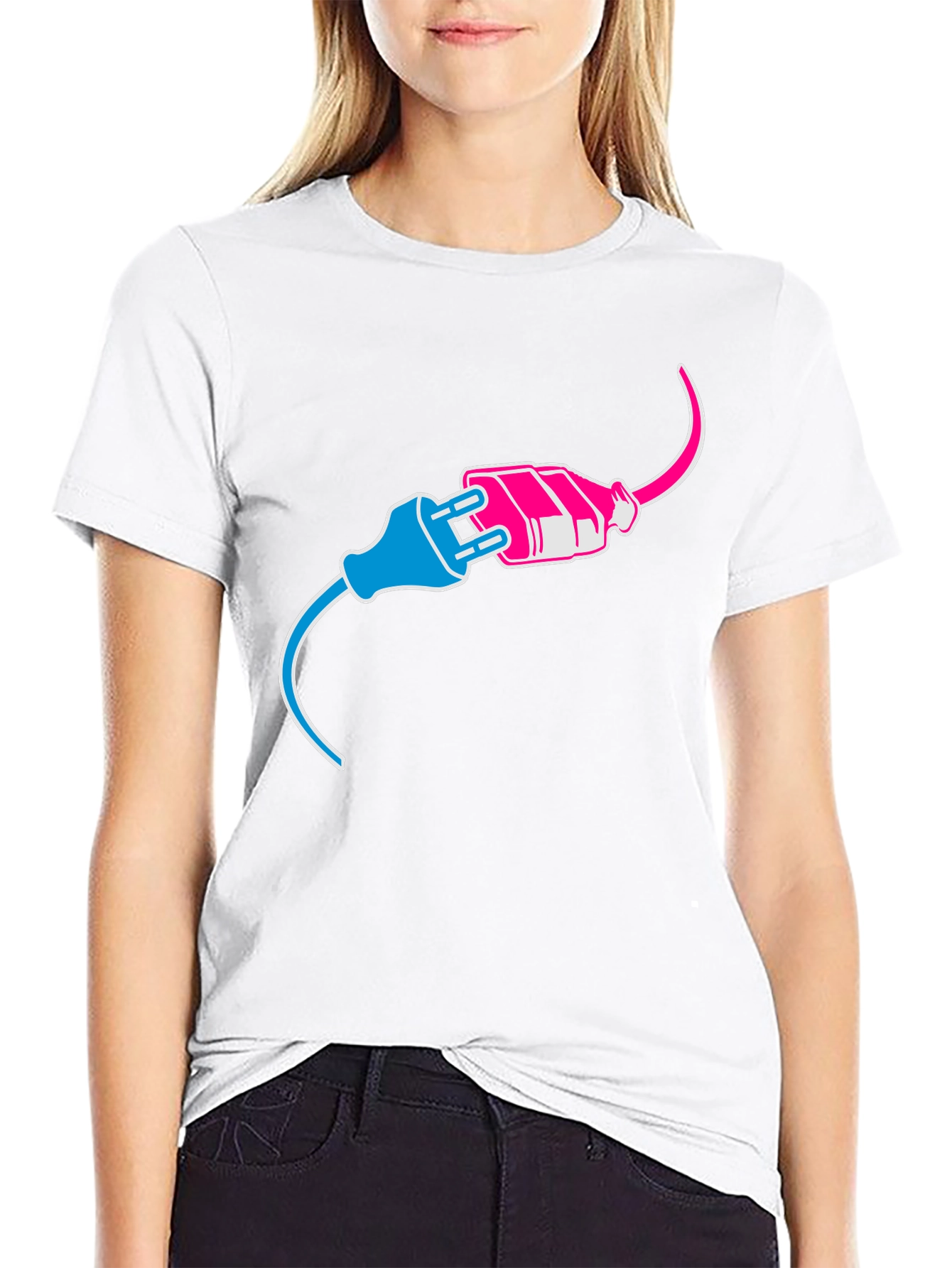 Funny Electrical Plug Bi Pride T-Shirt