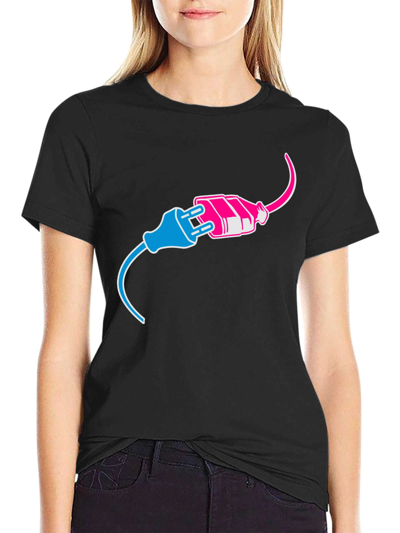 Funny Electrical Plug Bi Pride T-Shirt