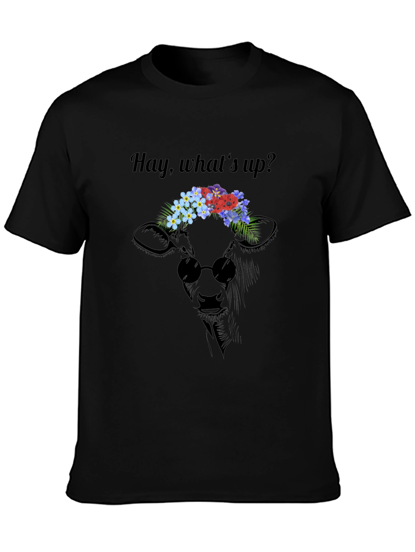 Cool Cow Flower Crown Graphic Tee