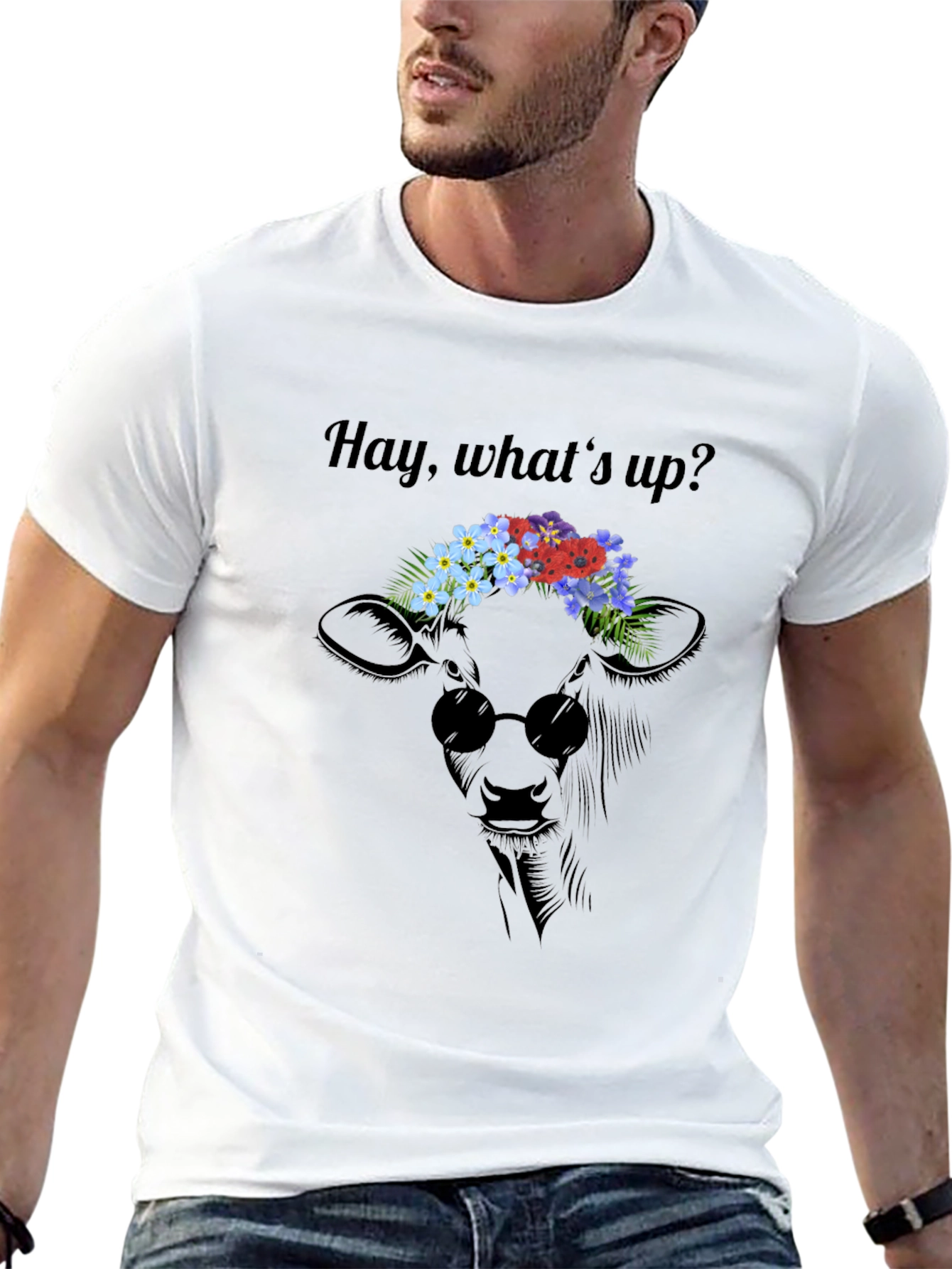 Cool Cow Flower Crown Graphic Tee