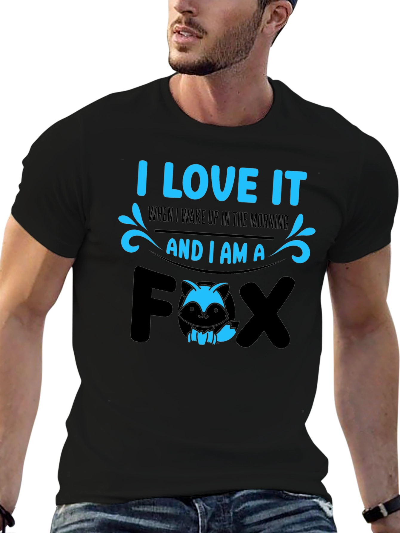 I Love It Fox Graphic T-Shirt - Black