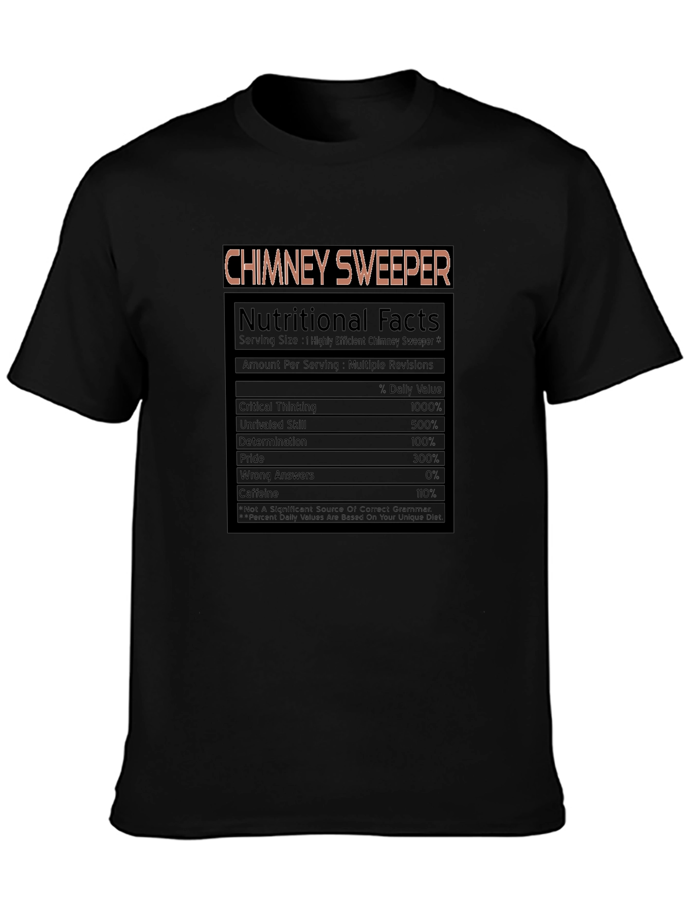 Chimney Sweeper Nutritional Facts T-Shirt