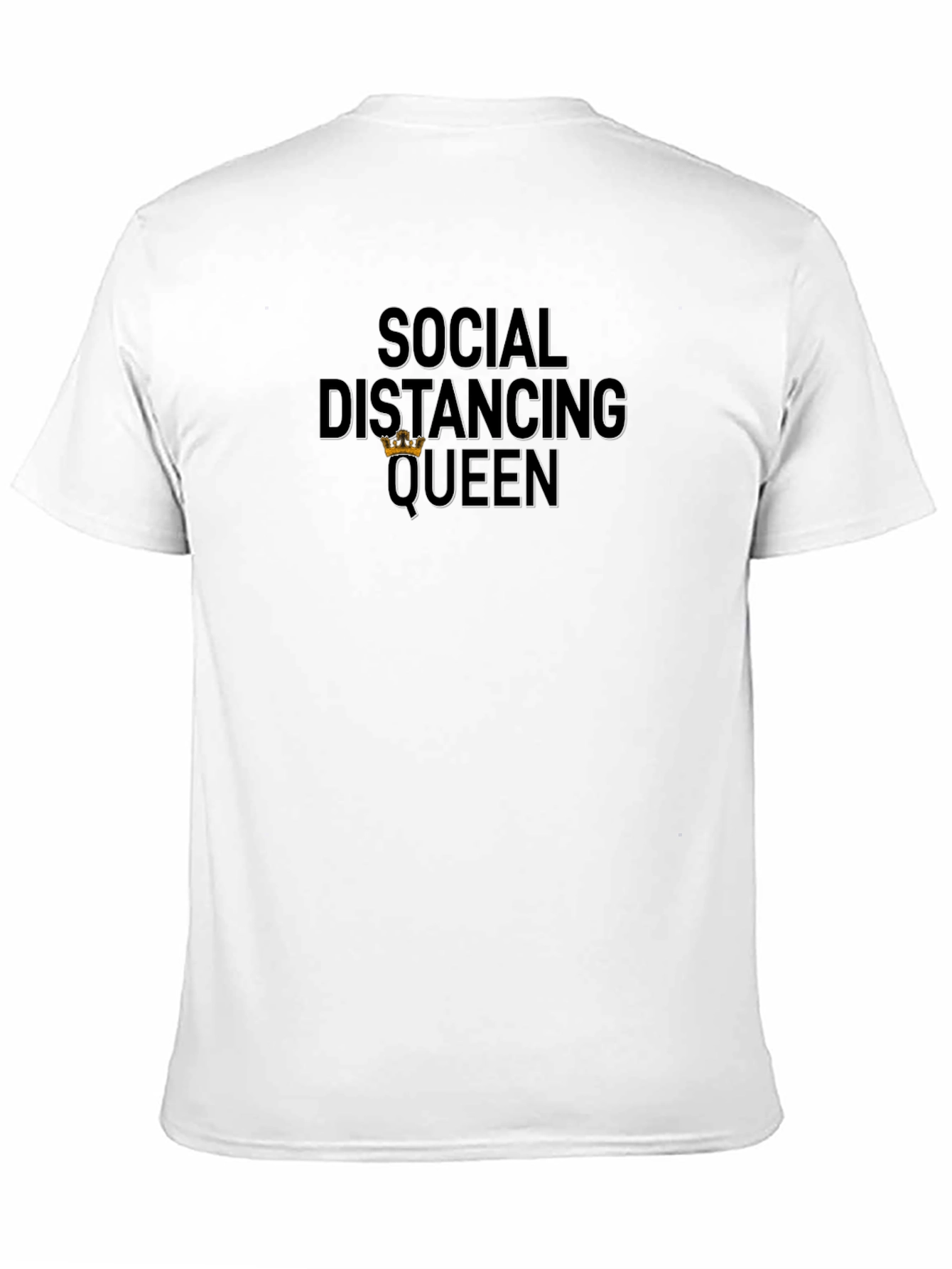 Social Distancing Queen Black Graphic Tee