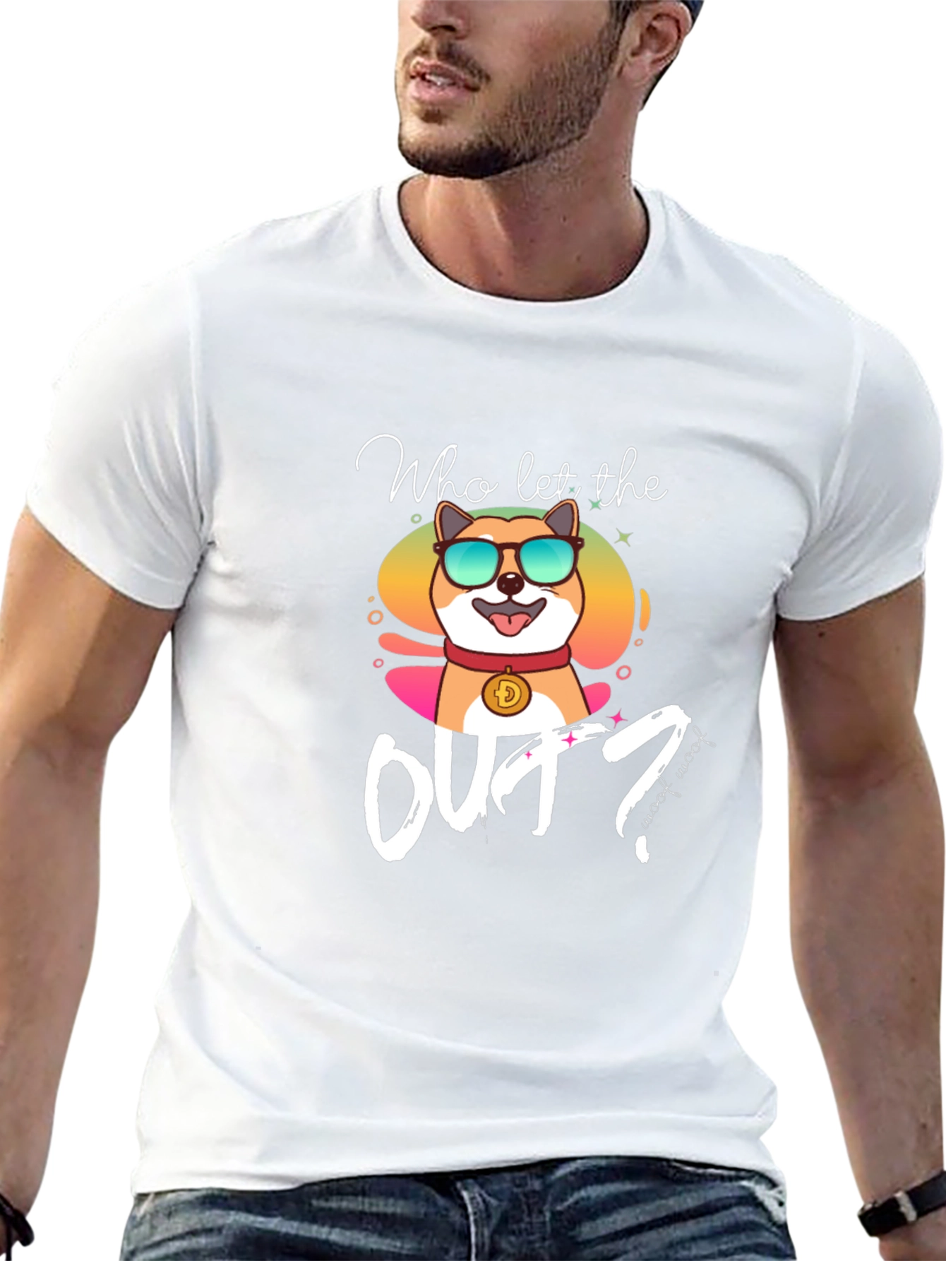 Who Let The Doge Out T-Shirt - Black