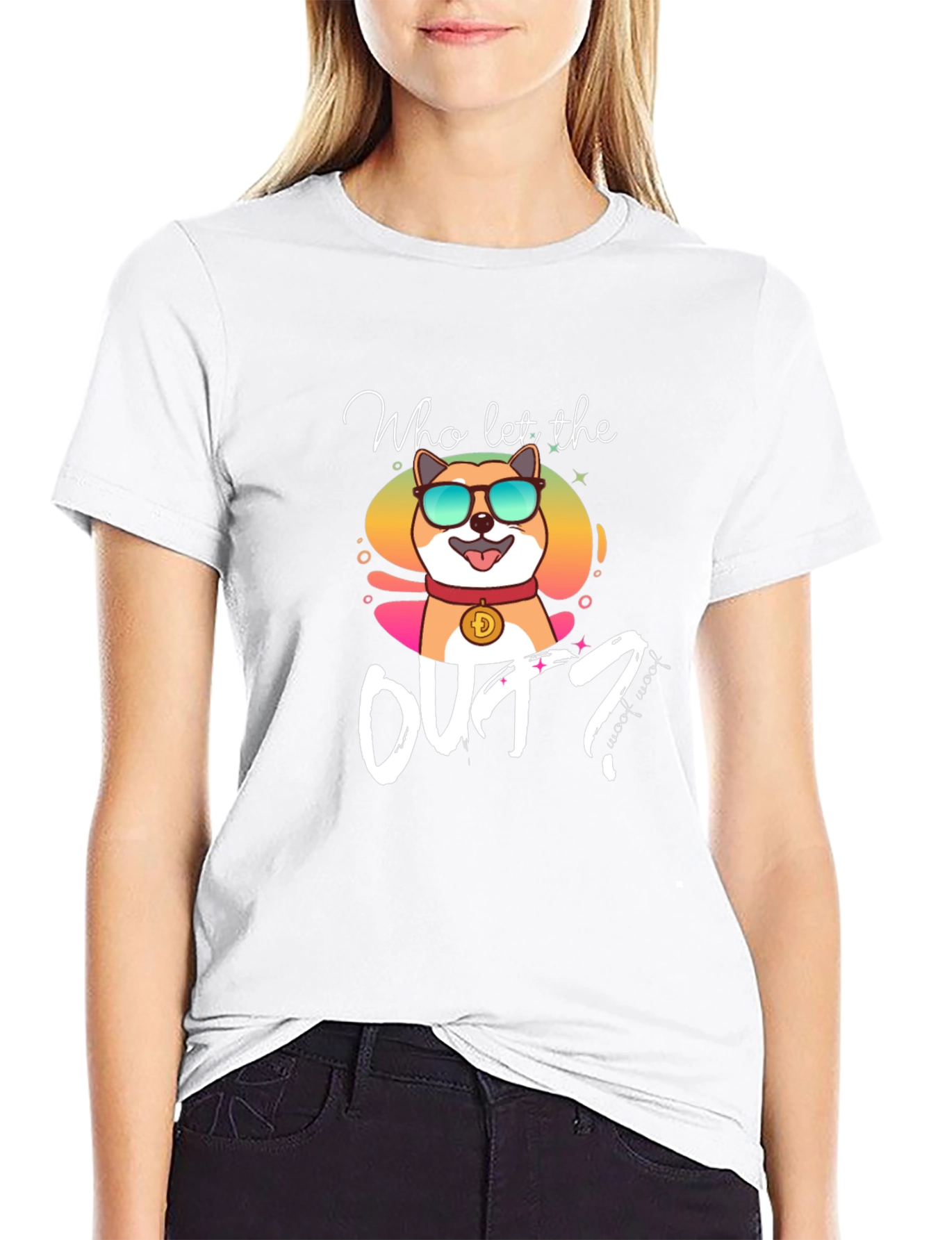 Who Let The Doge Out T-Shirt - Black