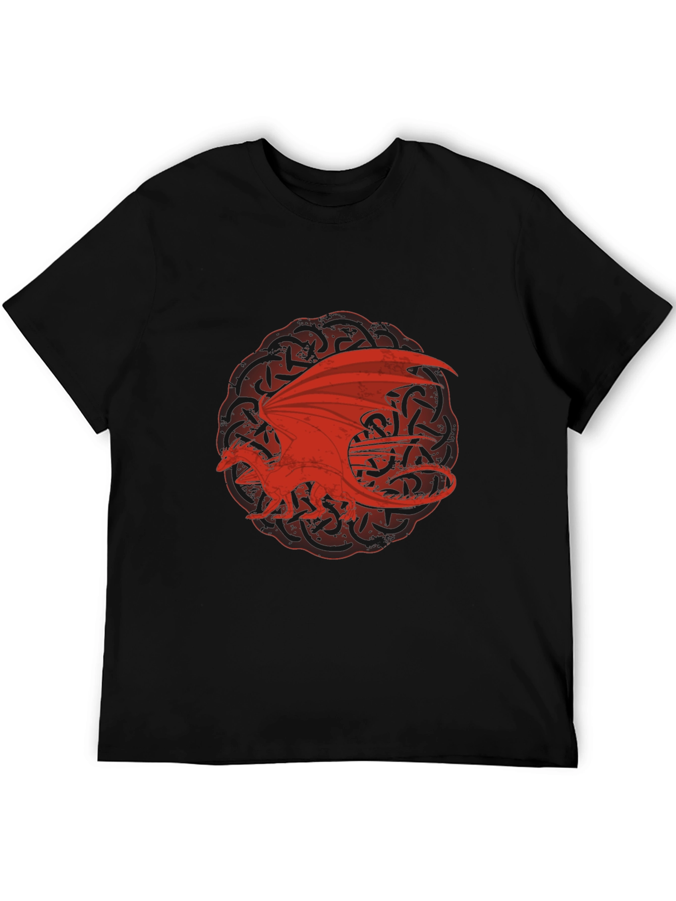Red Dragon Celtic Knot Black T-Shirt