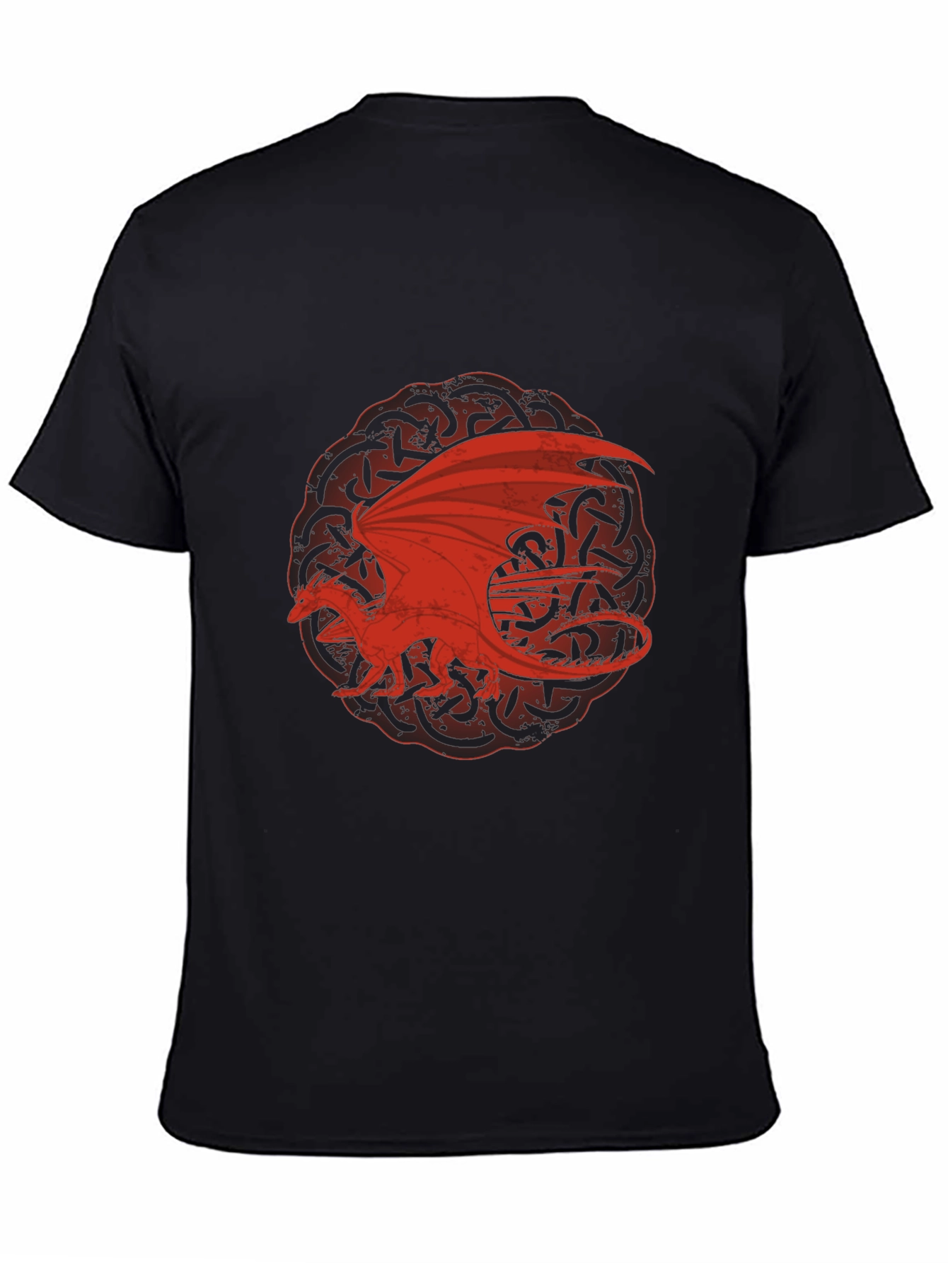 Red Dragon Celtic Knot Black T-Shirt