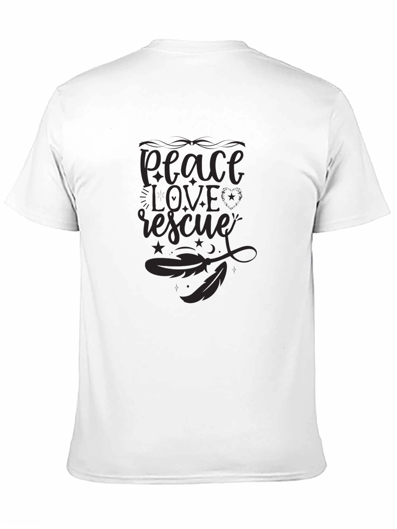 Peace Love Rescue Graphic Tee - Unisex Black Shirt