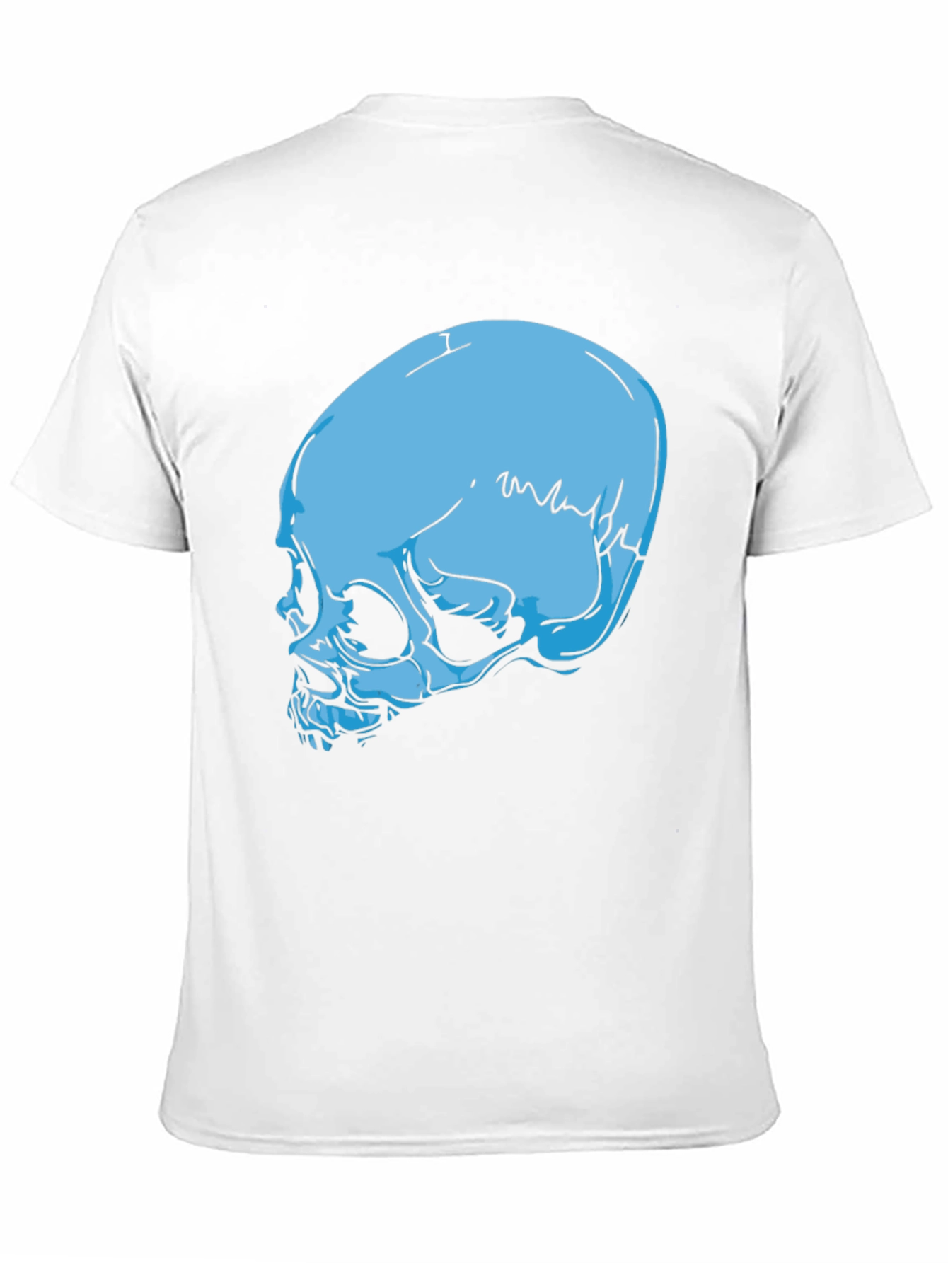 Blue Skull Graphic Black T-Shirt