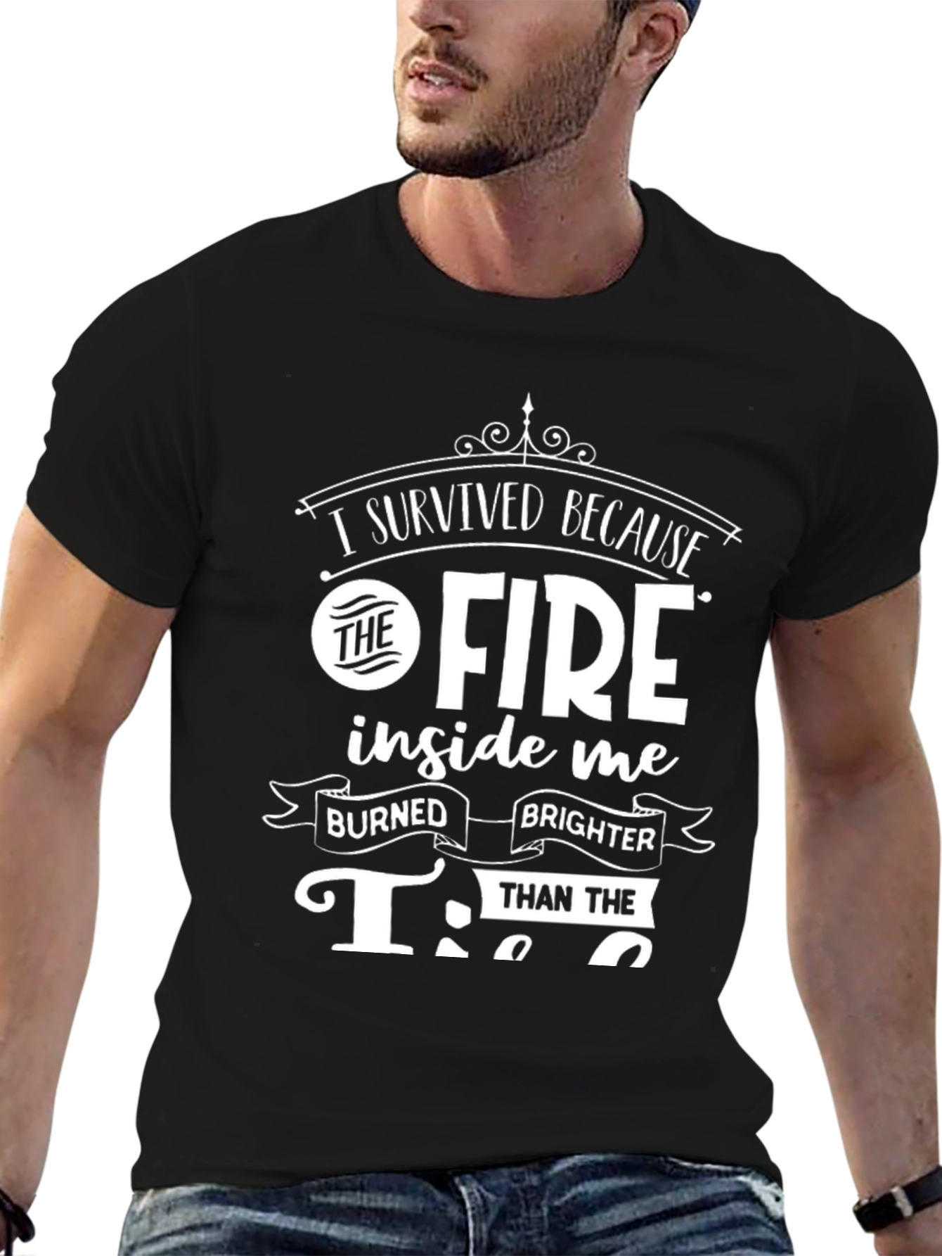 Motivational Fire Inside T-Shirt - Black