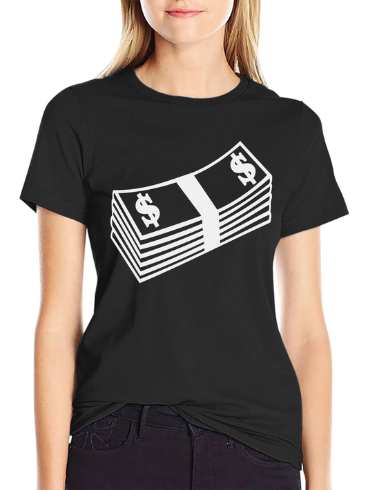 Money Stack Graphic T-Shirt - Black