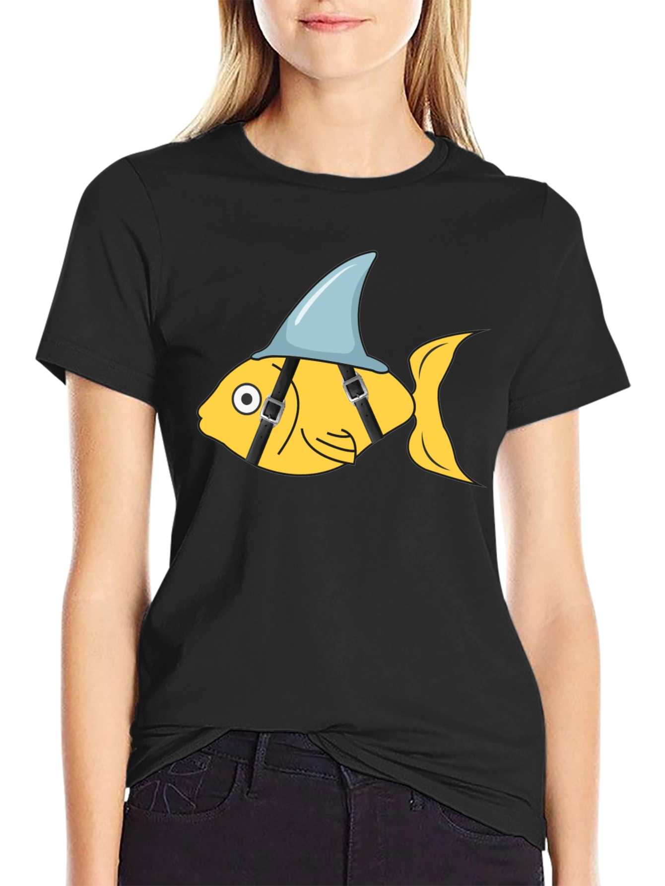 Funny Shark Fin Fish Graphic Tee