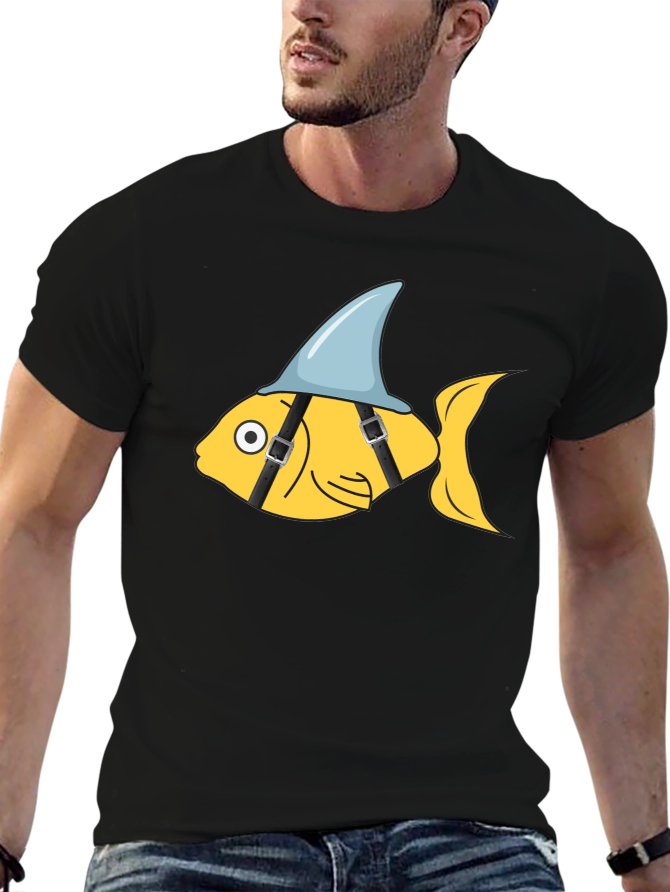 Funny Shark Fin Fish Graphic Tee