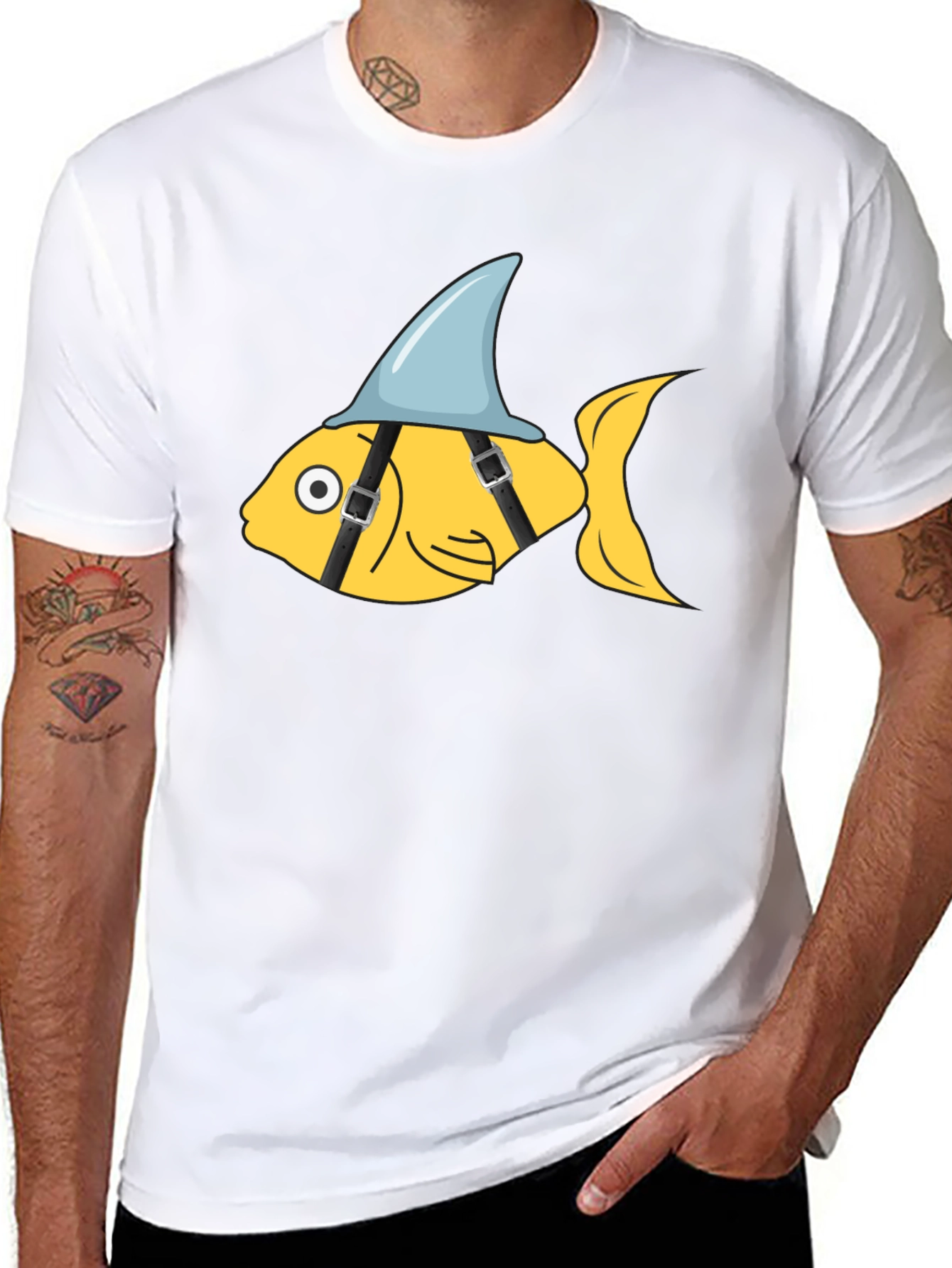 Funny Shark Fin Fish Graphic Tee