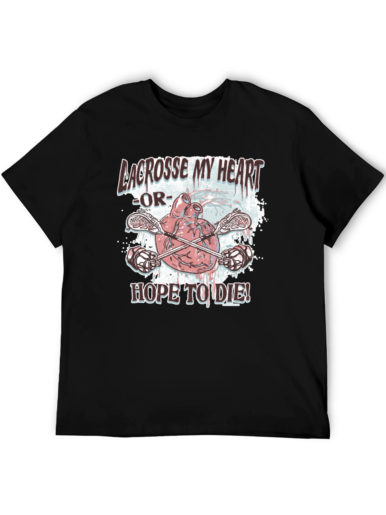 Lacrosse My Heart Graphic T-Shirt