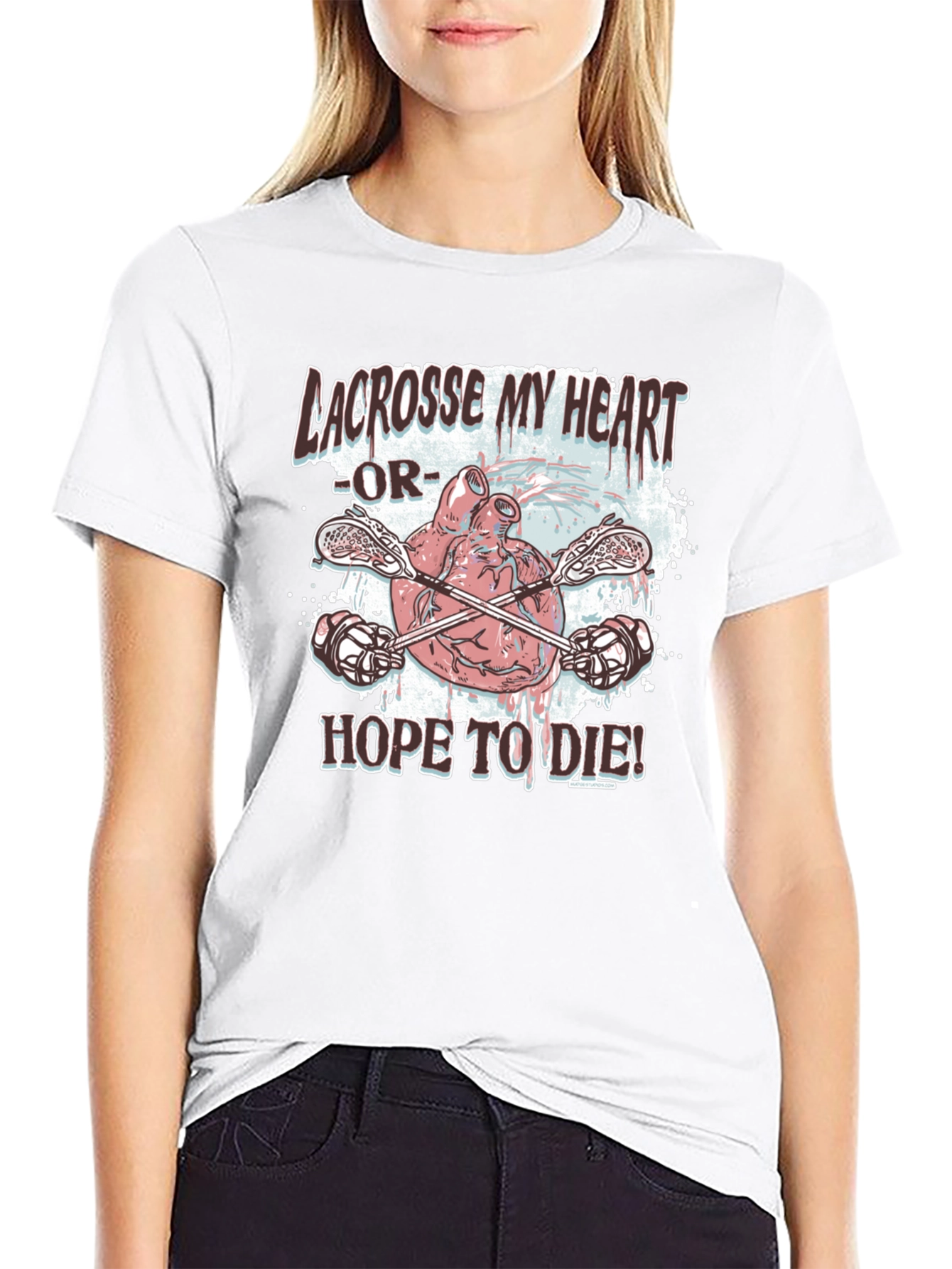 Lacrosse My Heart Graphic T-Shirt