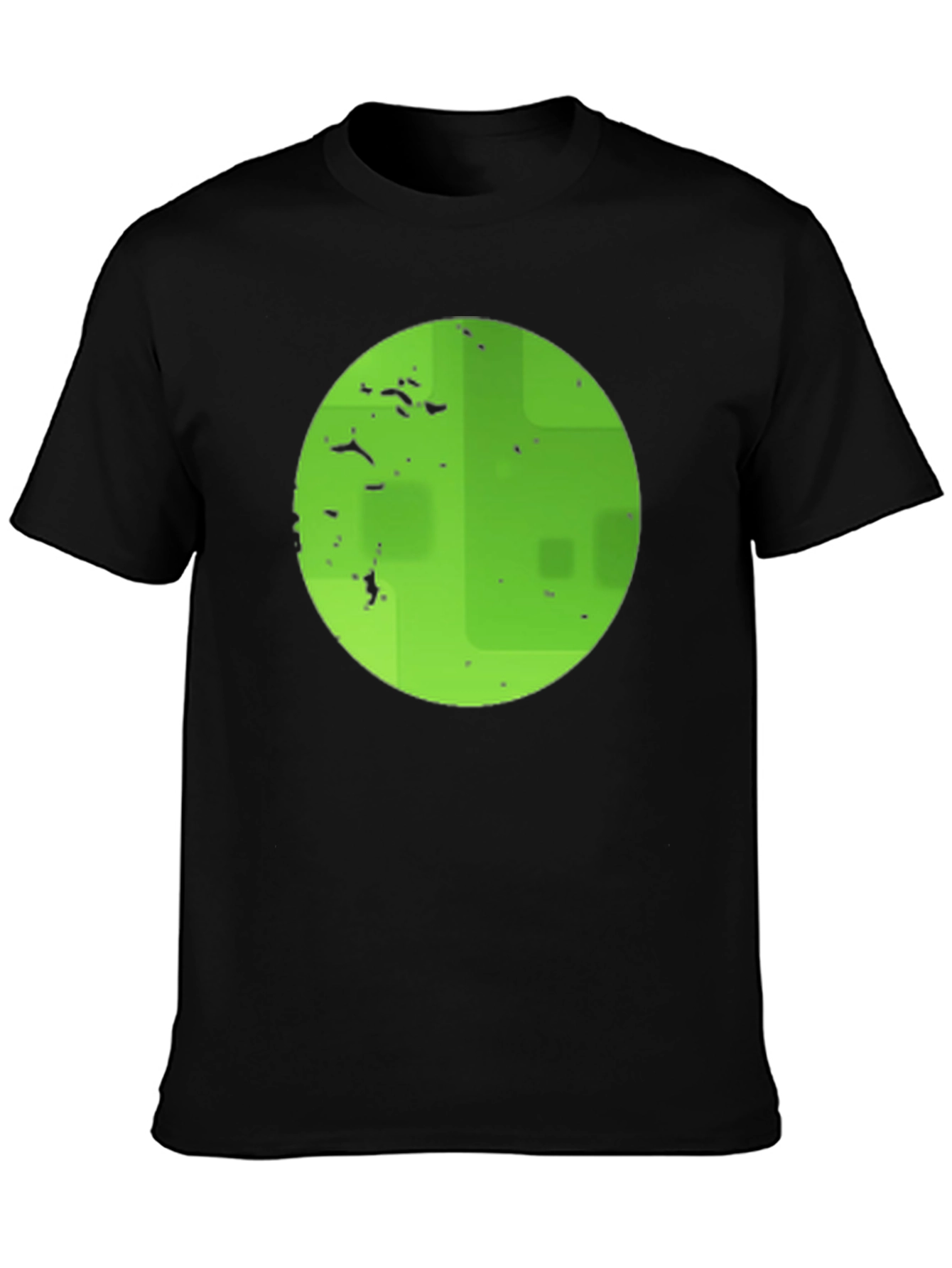 Green Target Graphic Black T-Shirt