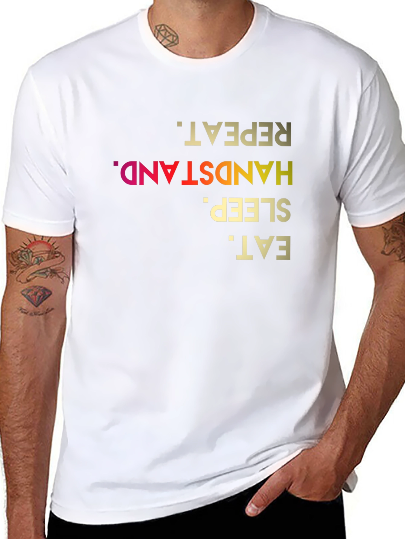 Eat Sleep Handstand Repeat - Novelty T-Shirt