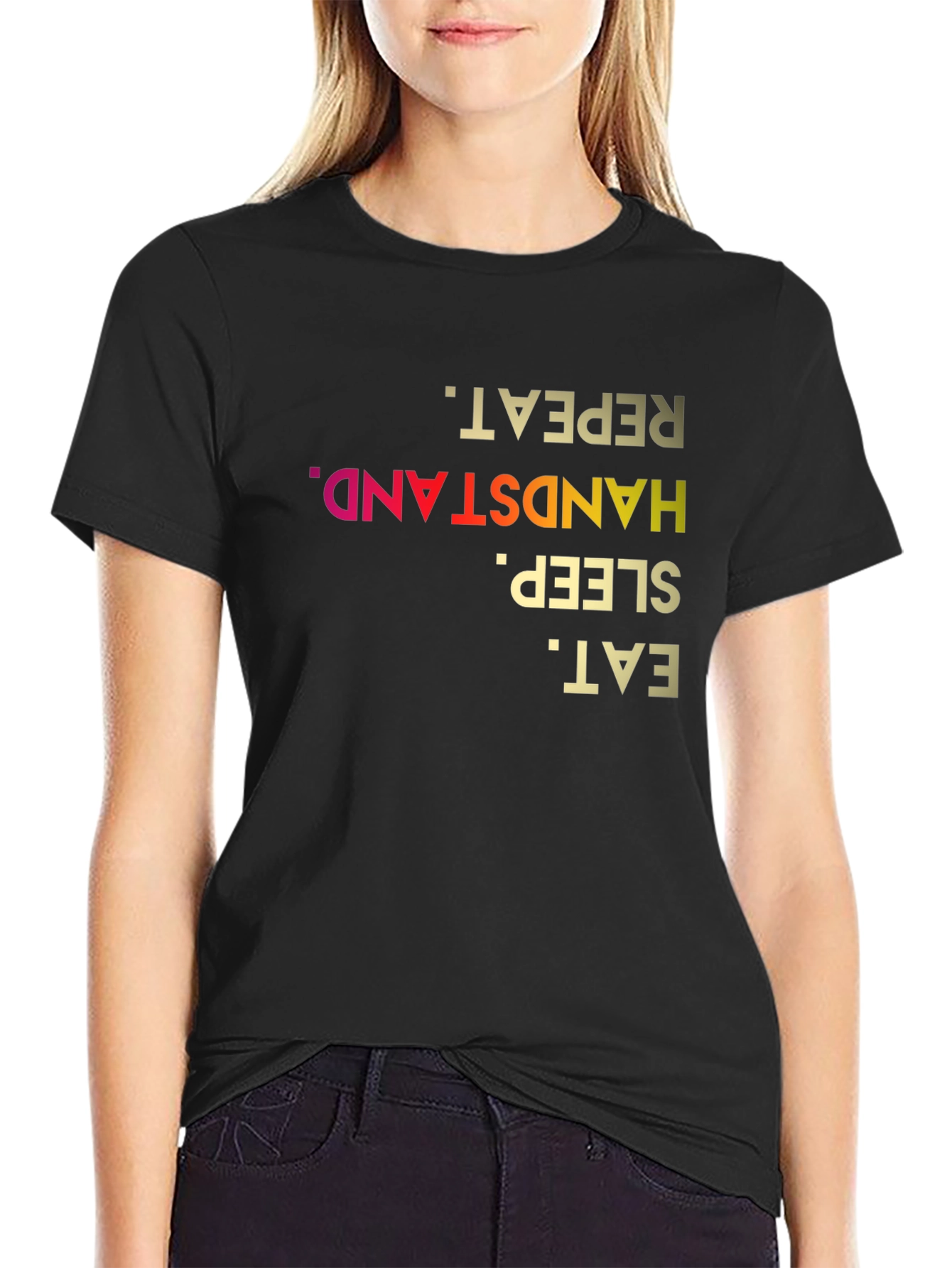 Eat Sleep Handstand Repeat - Novelty T-Shirt