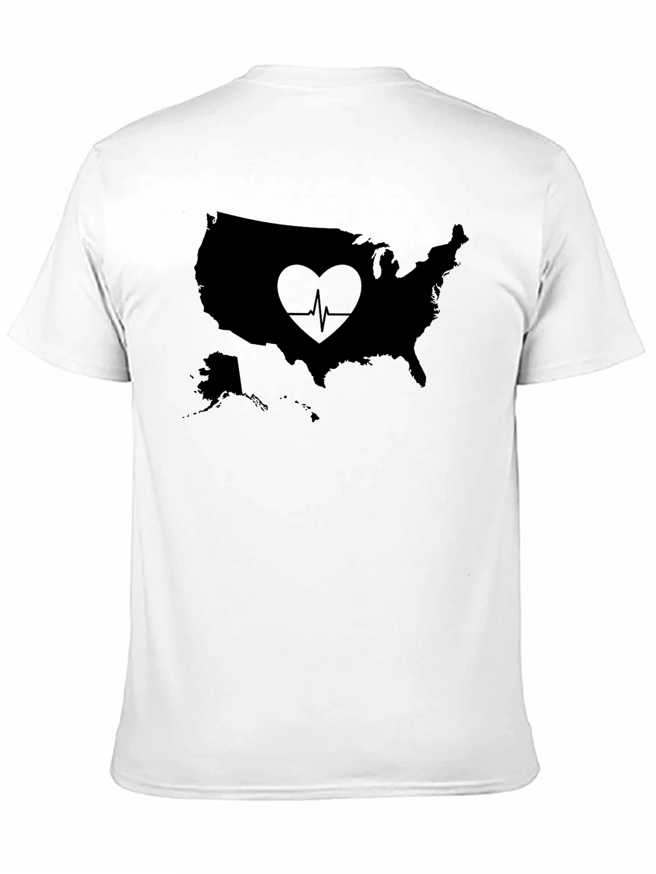 USA Heartbeat Graphic T-Shirt - Black