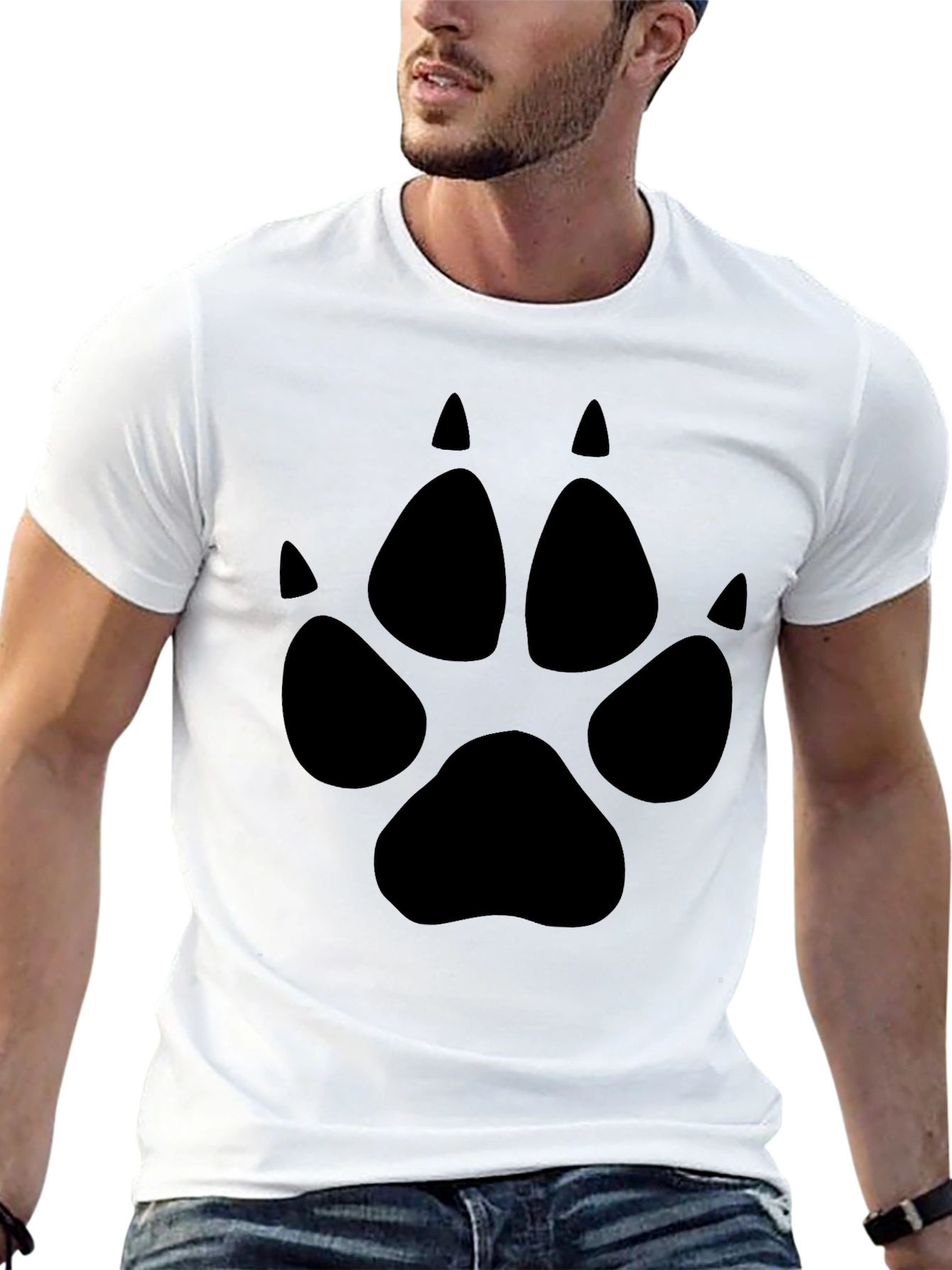Black Paw Print Graphic Tee