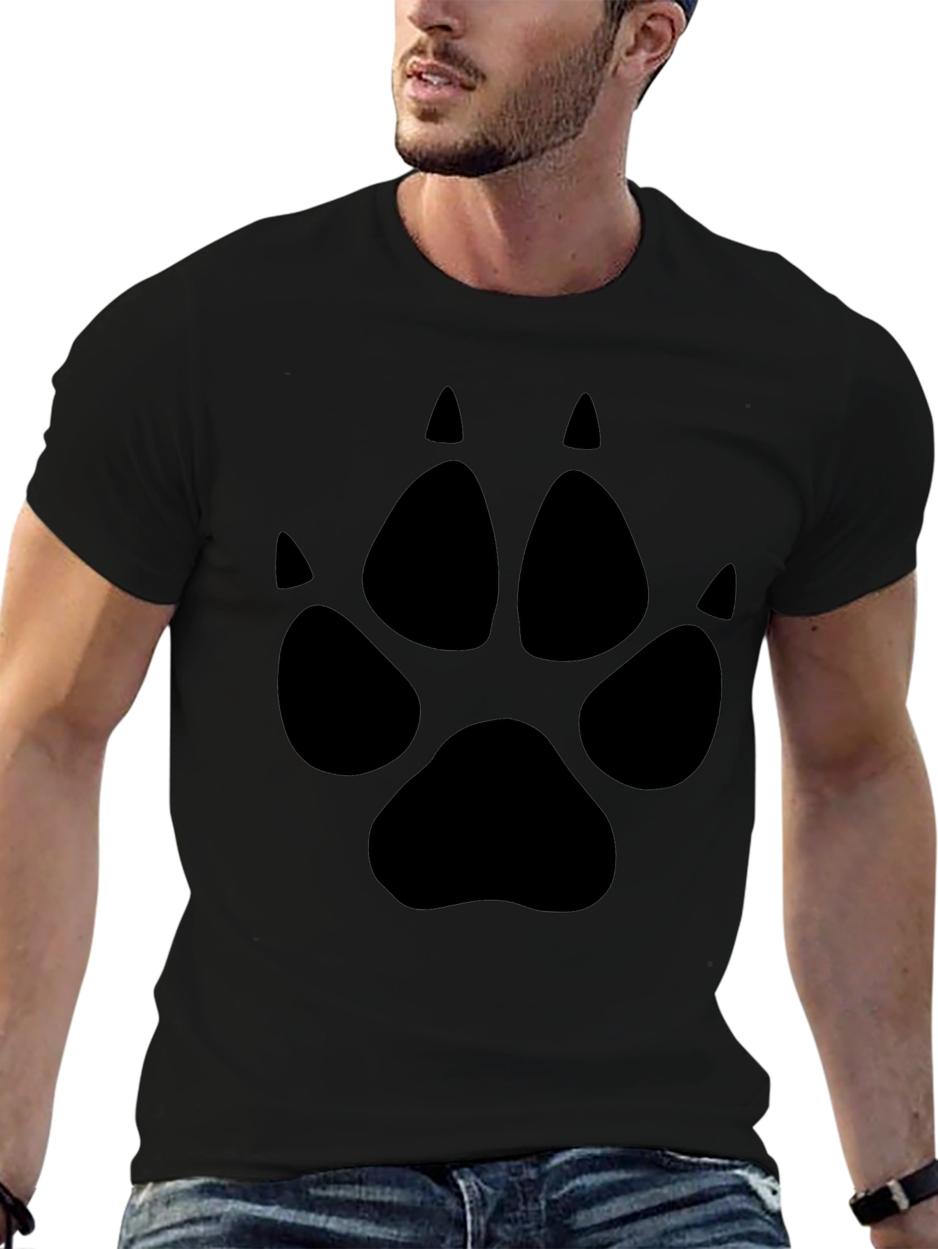 Black Paw Print Graphic Tee