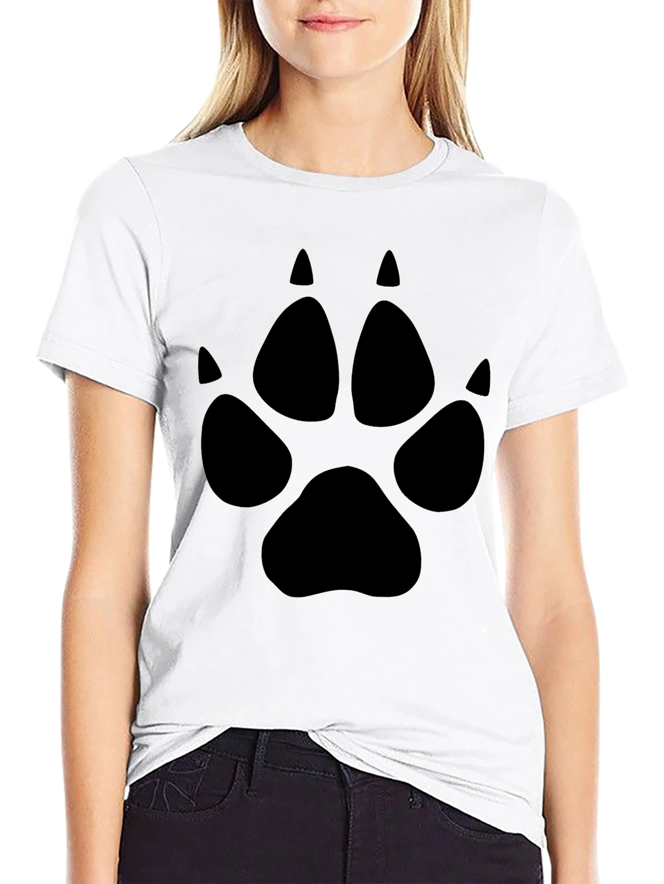 Black Paw Print Graphic Tee