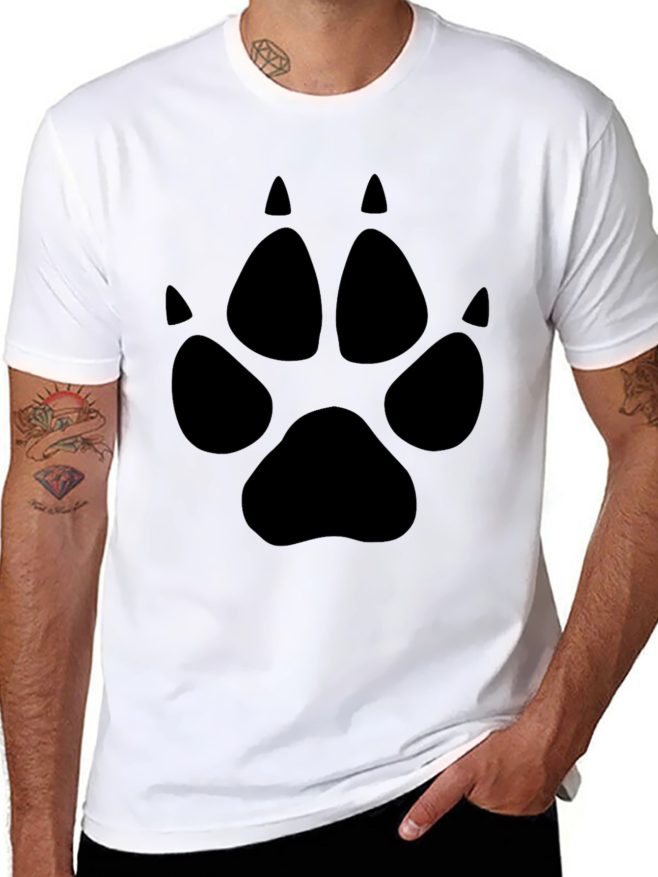 Black Paw Print Graphic Tee