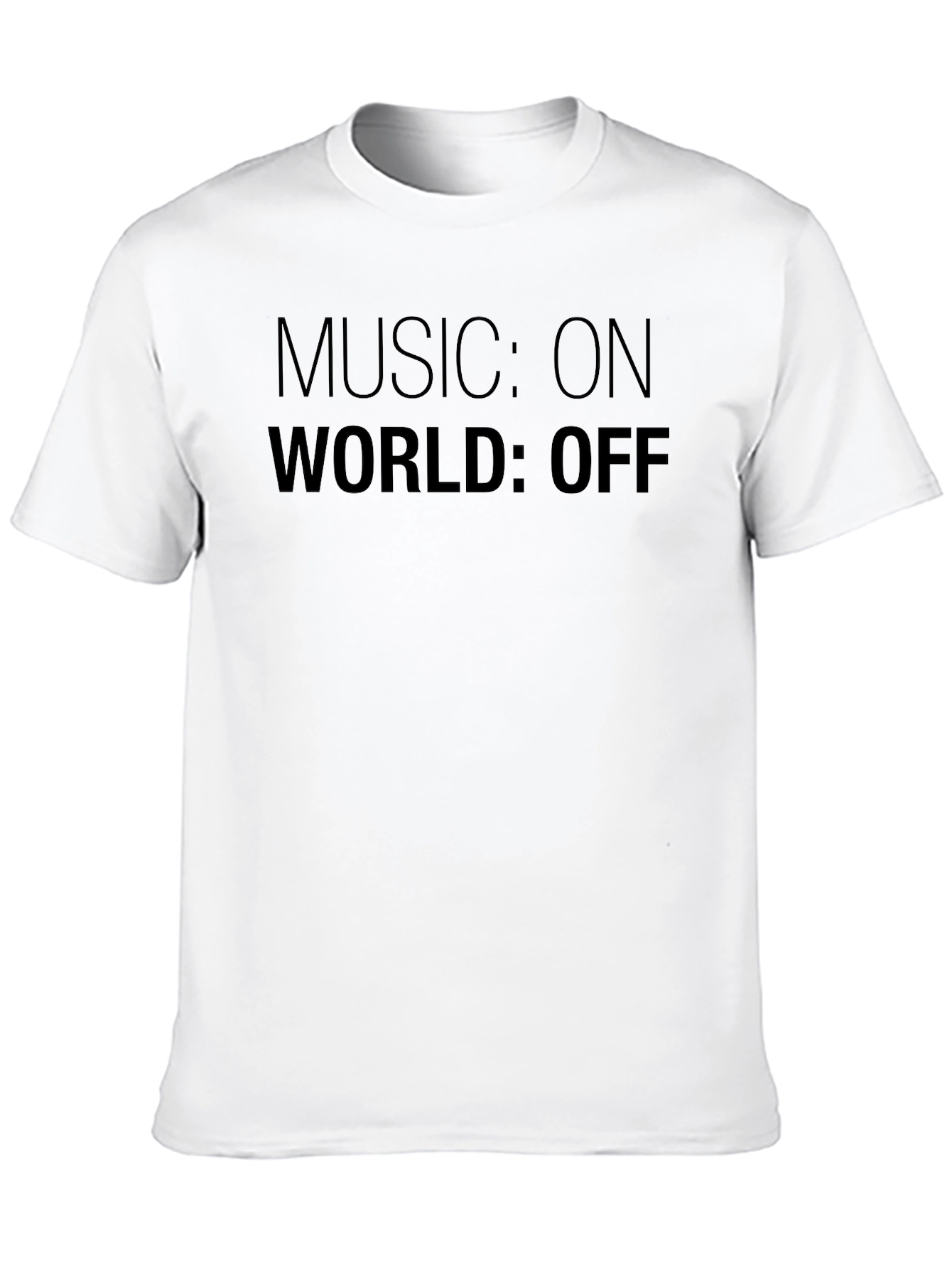 Music On World Off Black Graphic T-Shirt