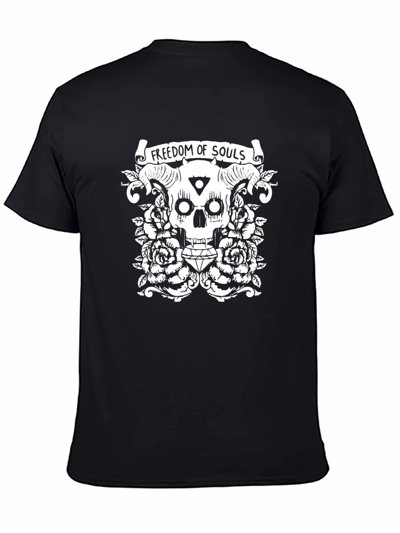 Freedom of Souls Skull Graphic Tee - Black