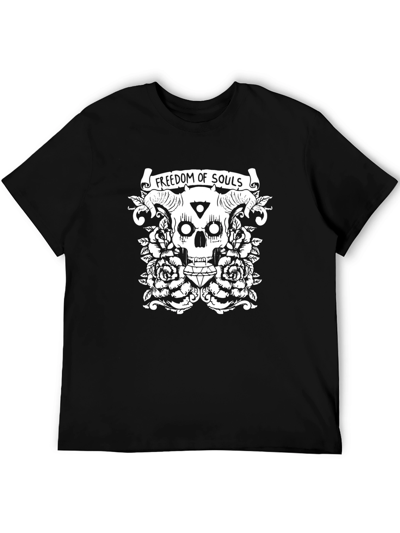 Freedom of Souls Skull Graphic Tee - Black