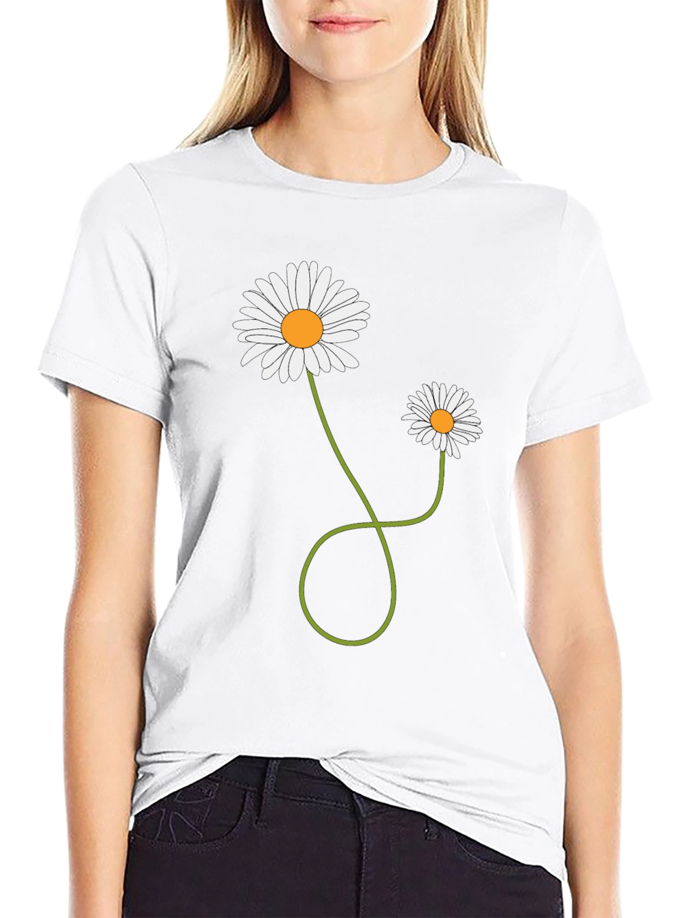 Daisy Flower Graphic T-Shirt - Mens Casual Tee