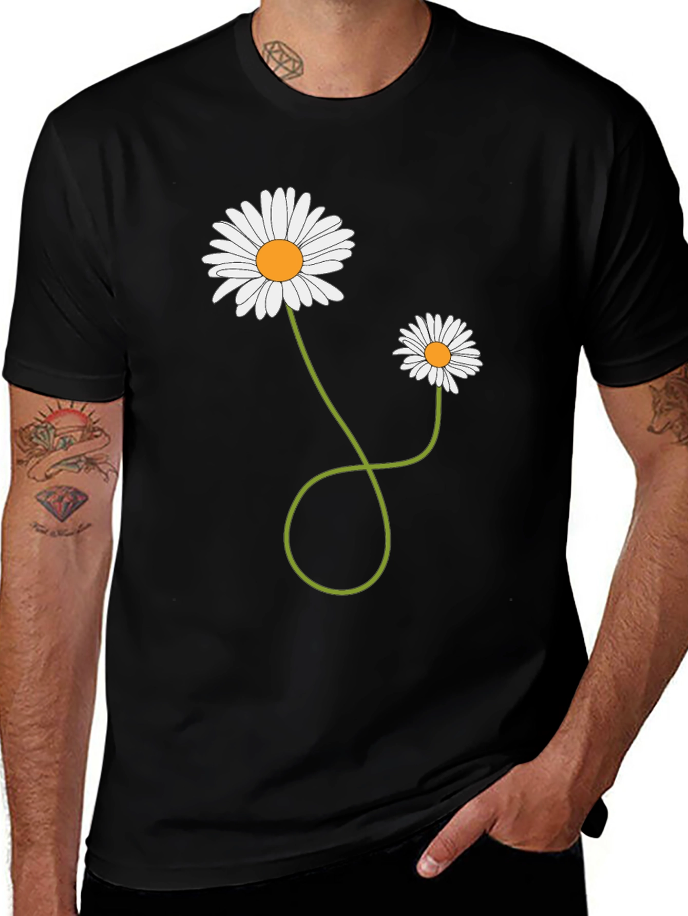 Daisy Flower Graphic T-Shirt - Mens Casual Tee