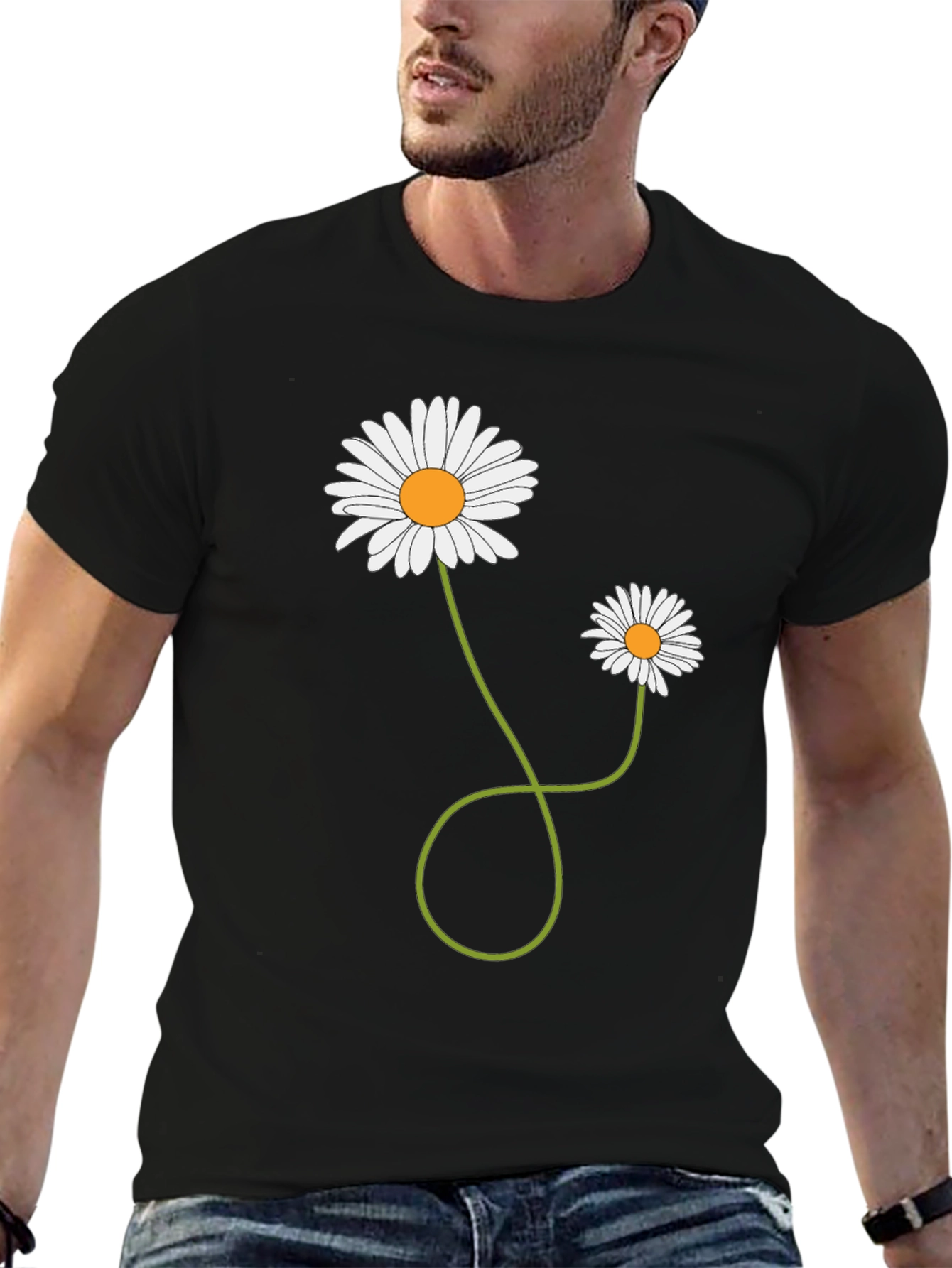 Daisy Flower Graphic T-Shirt - Mens Casual Tee
