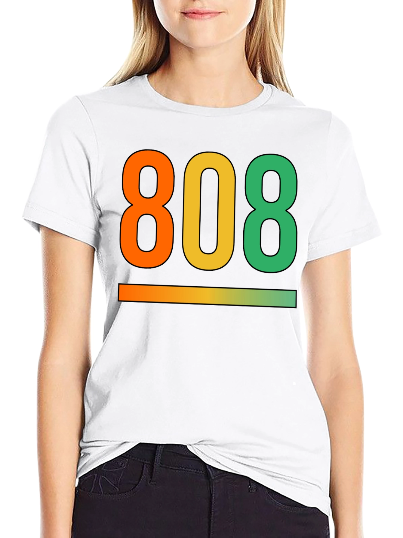 808 Gradient Graphic Tee - Cool Black T-Shirt