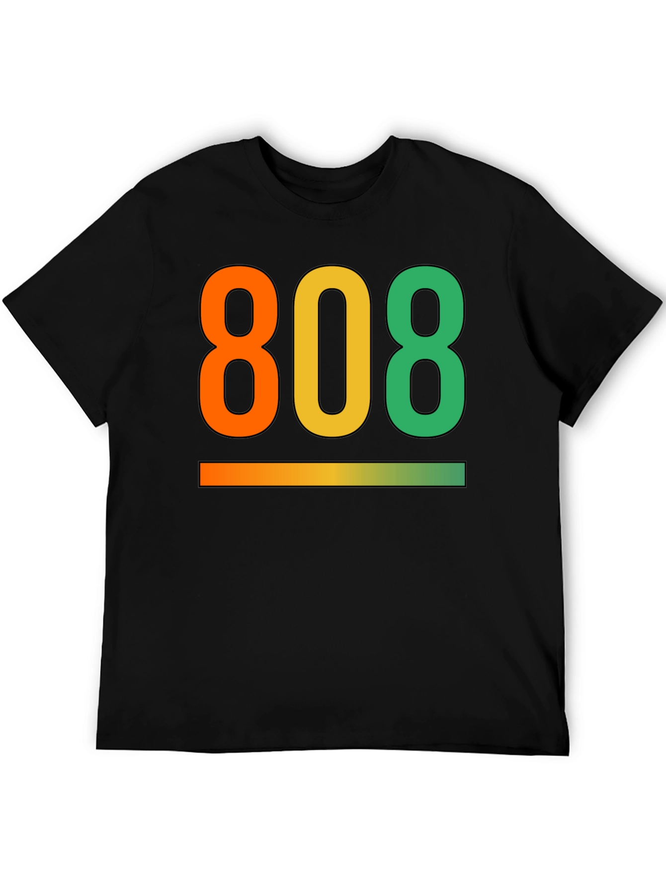 808 Gradient Graphic Tee - Cool Black T-Shirt