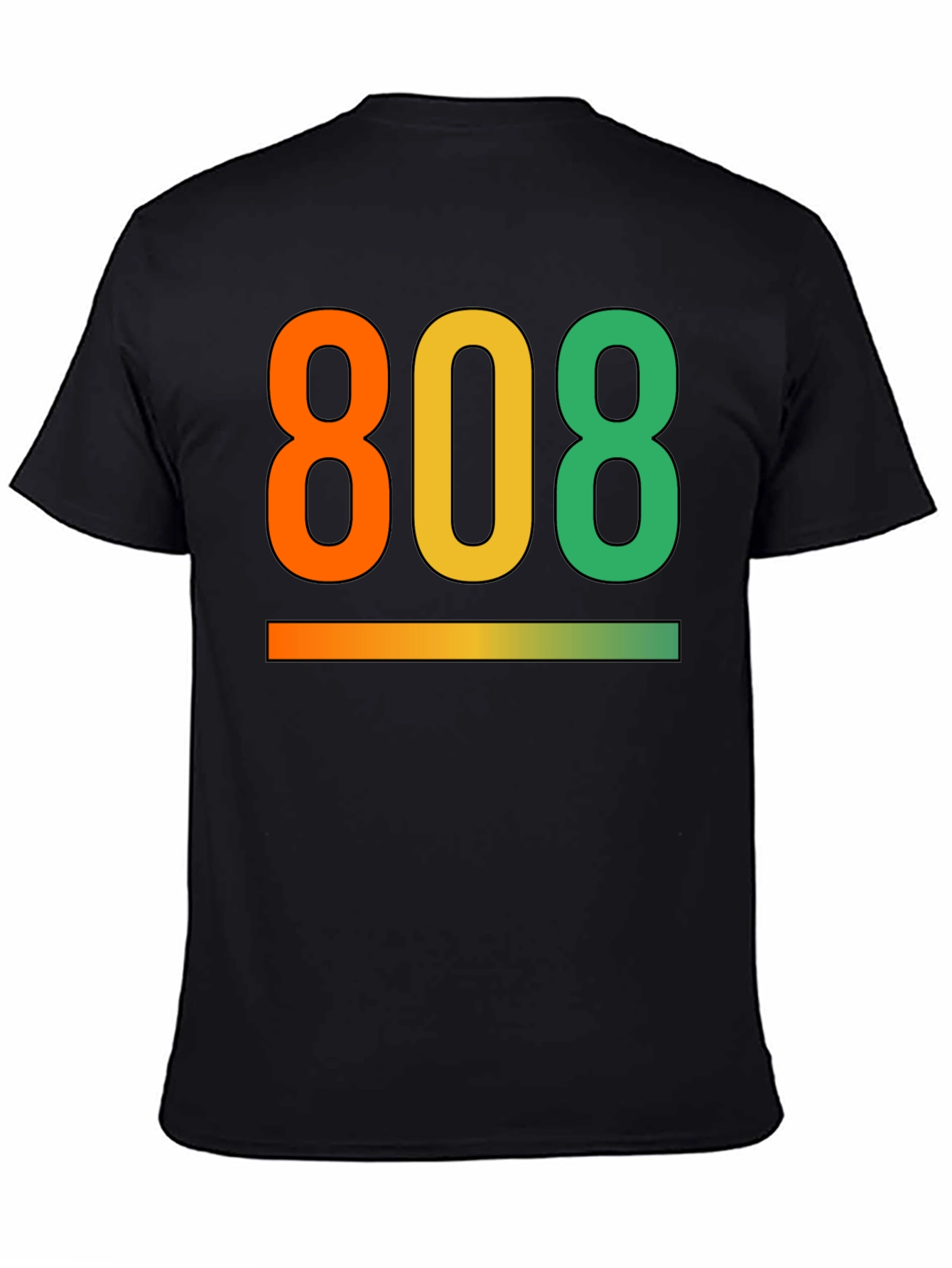 808 Gradient Graphic Tee - Cool Black T-Shirt